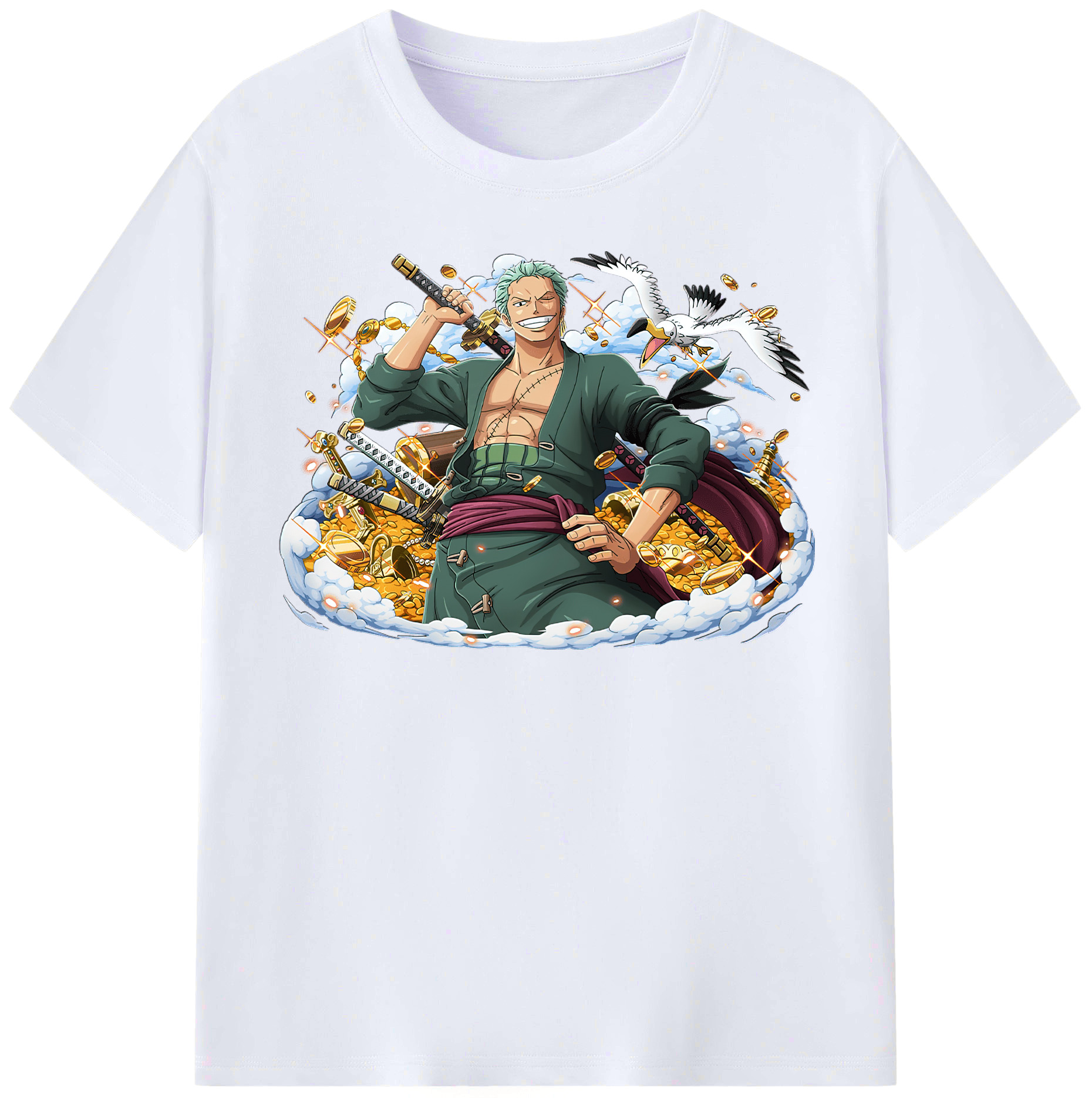 ワンピース ロロノア・ゾロ ONE PIECE Roronoa Zoro レディースカジュアルプリントTシャツ（綿100％）