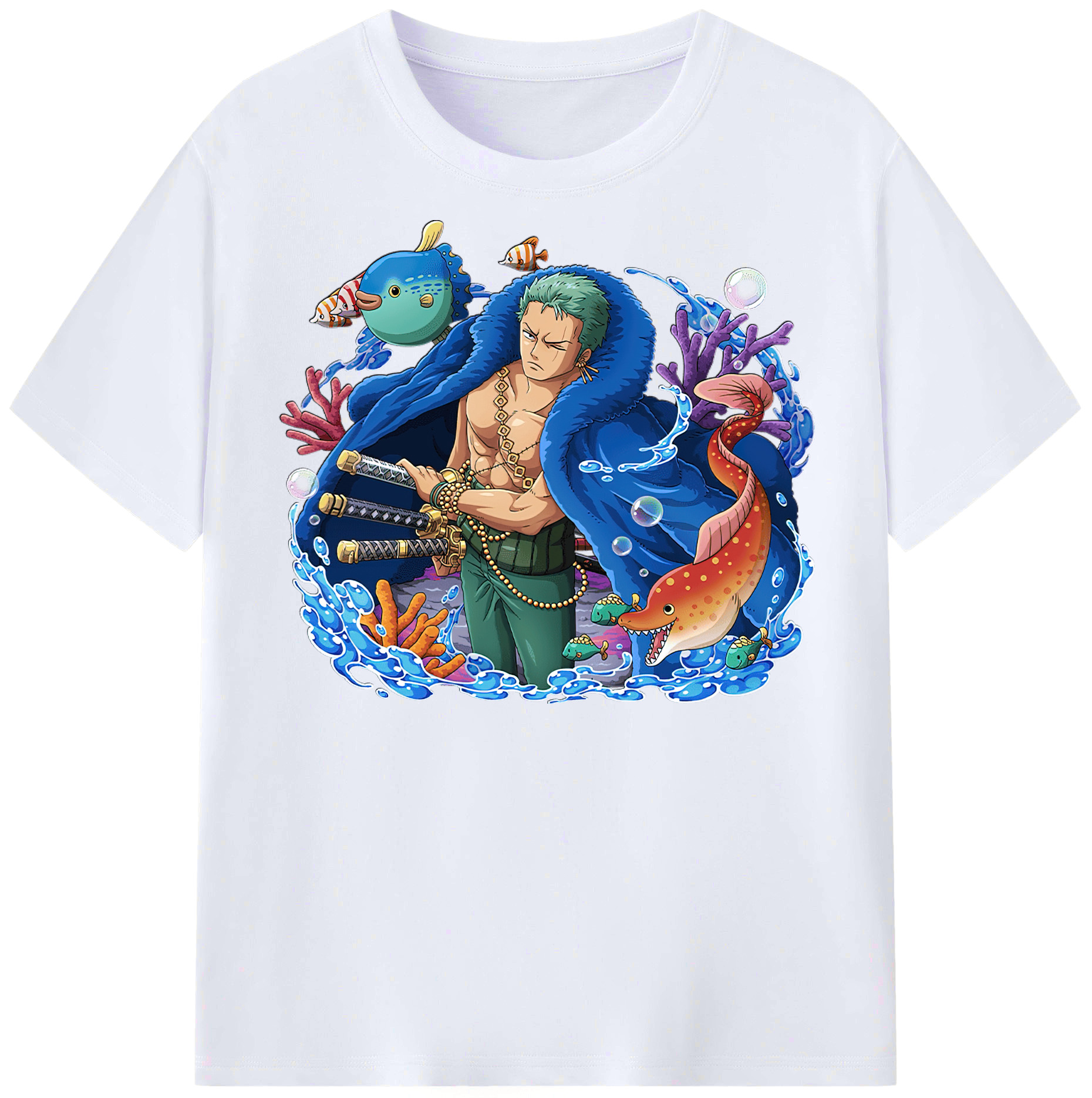 ワンピース ロロノア・ゾロ ONE PIECE Roronoa Zoro レディースカジュアルプリントTシャツ（綿100％）
