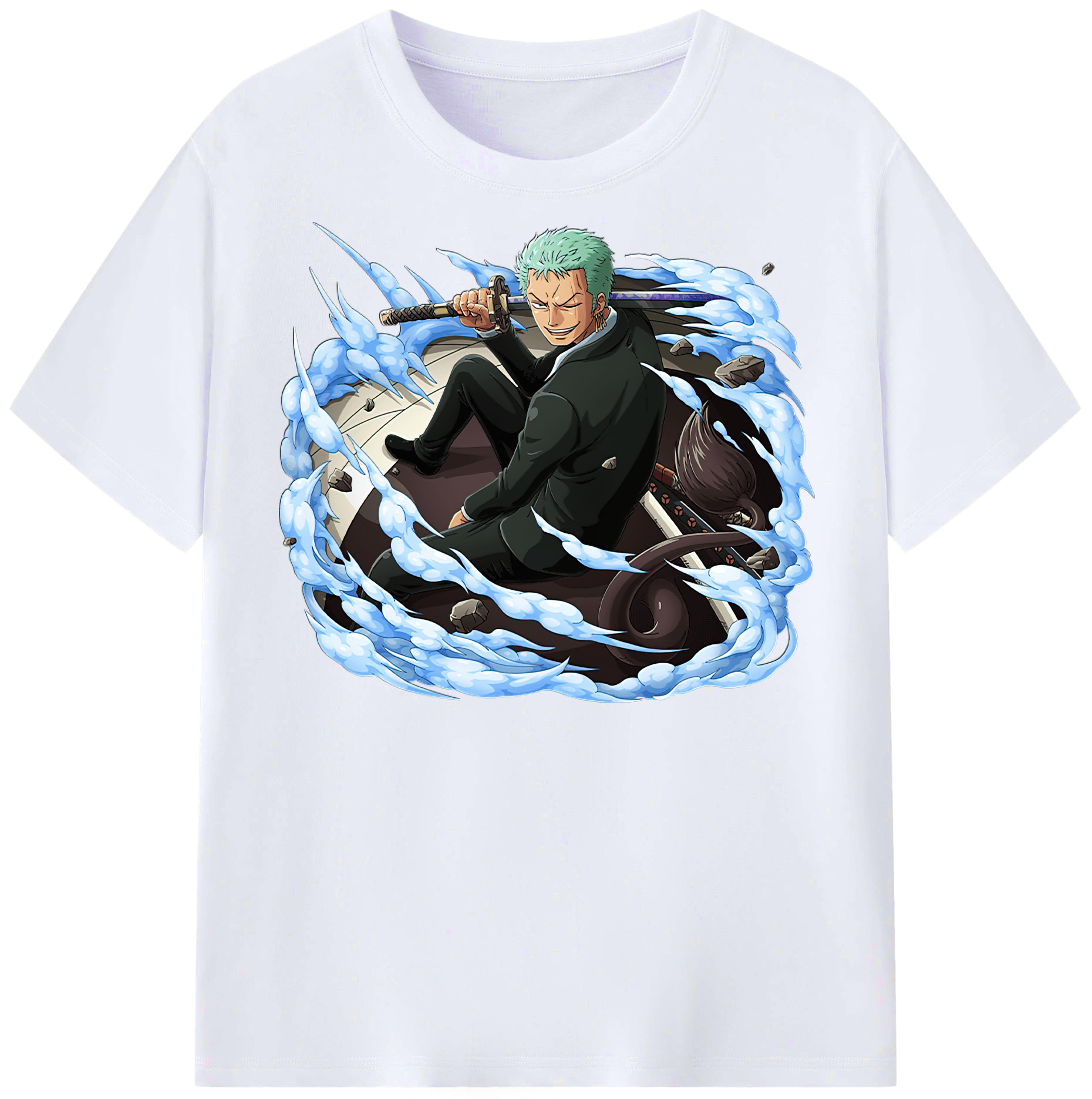 ワンピース ロロノア・ゾロ ONE PIECE Roronoa Zoro レディースカジュアルプリントTシャツ（綿100％）