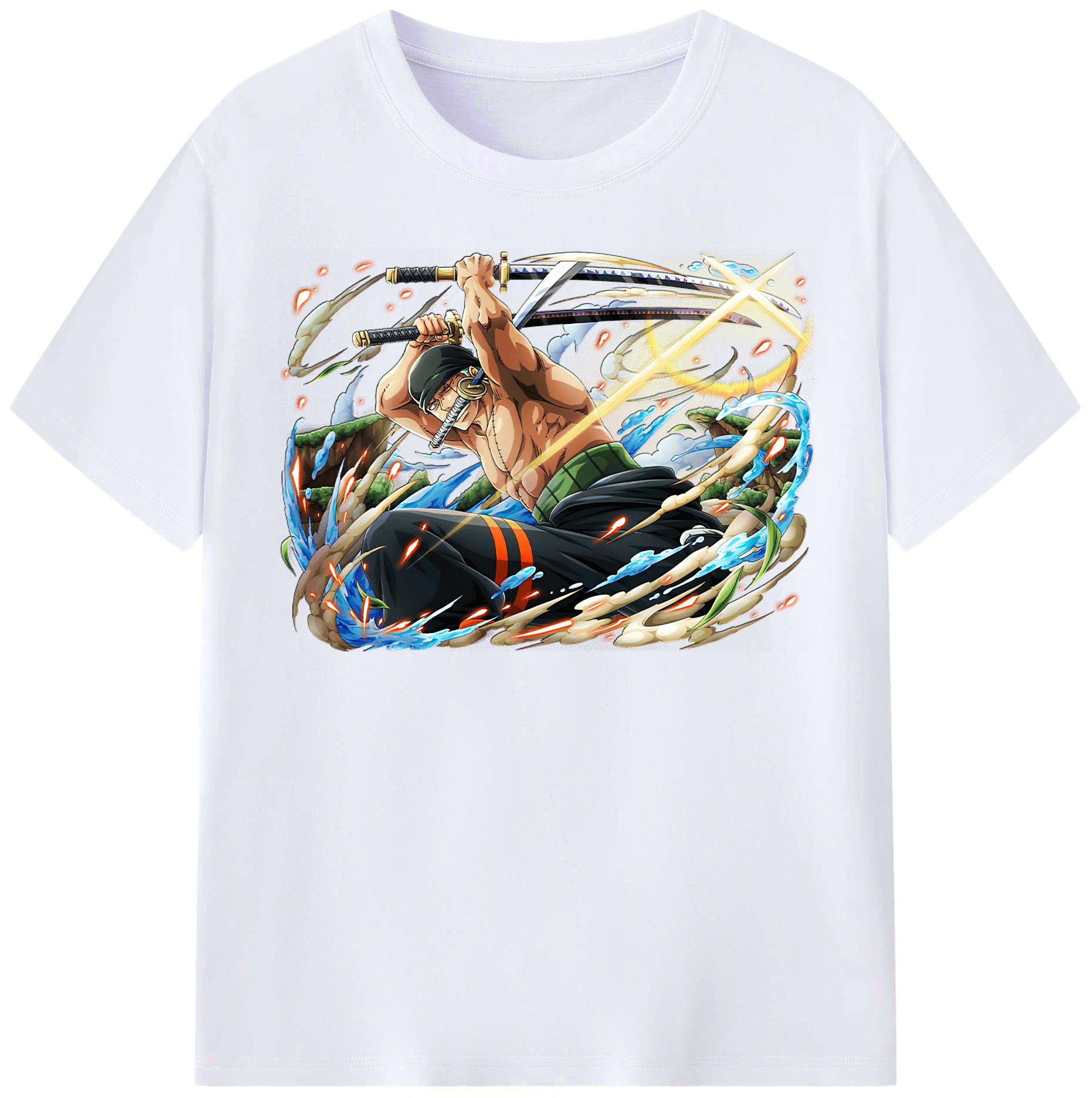 ワンピース ロロノア・ゾロ ONE PIECE Roronoa Zoro レディースカジュアルプリントTシャツ（綿100％）
