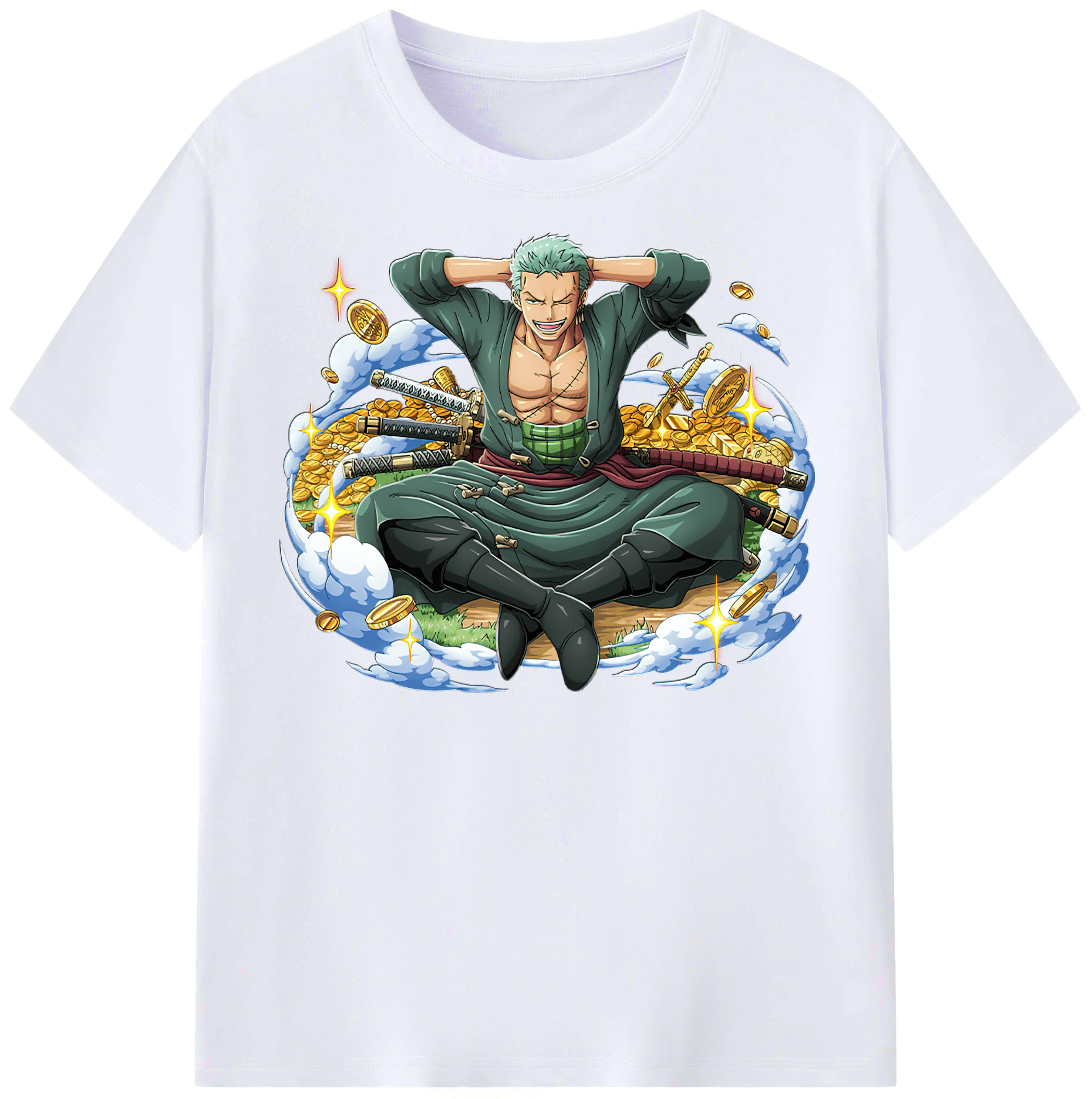 ワンピース ロロノア・ゾロ ONE PIECE Roronoa Zoro レディースカジュアルプリントTシャツ（綿100％）