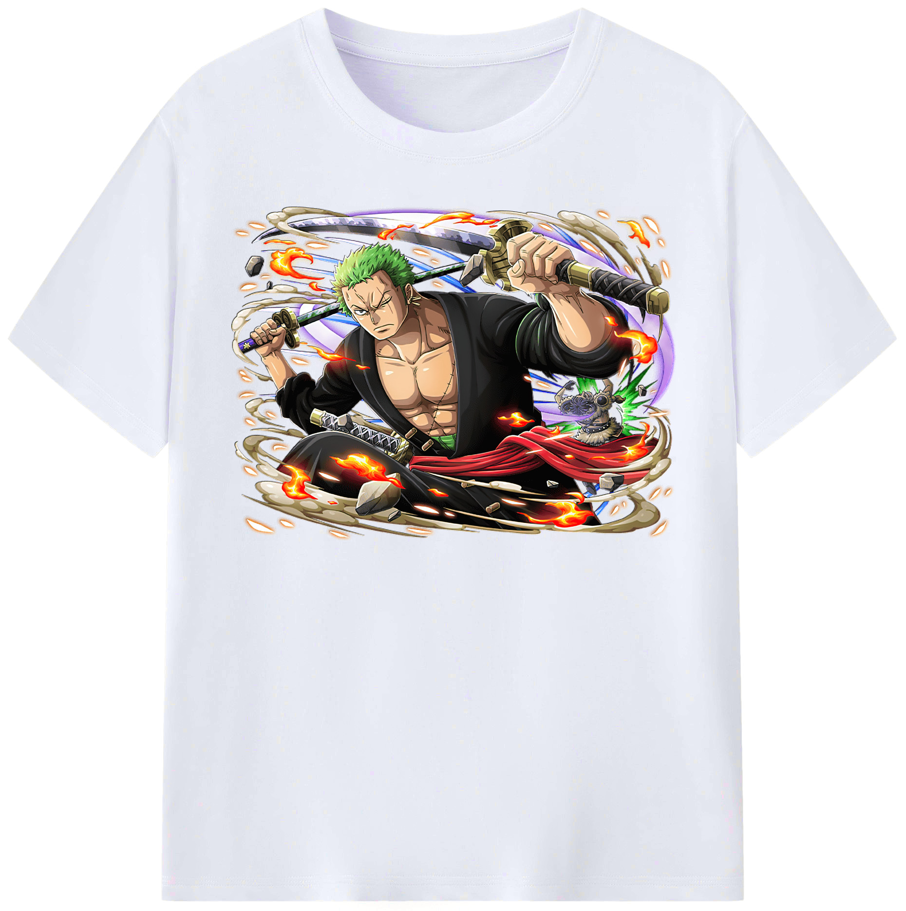 ワンピース ロロノア・ゾロ ONE PIECE Roronoa Zoro レディースカジュアルプリントTシャツ（綿100％）
