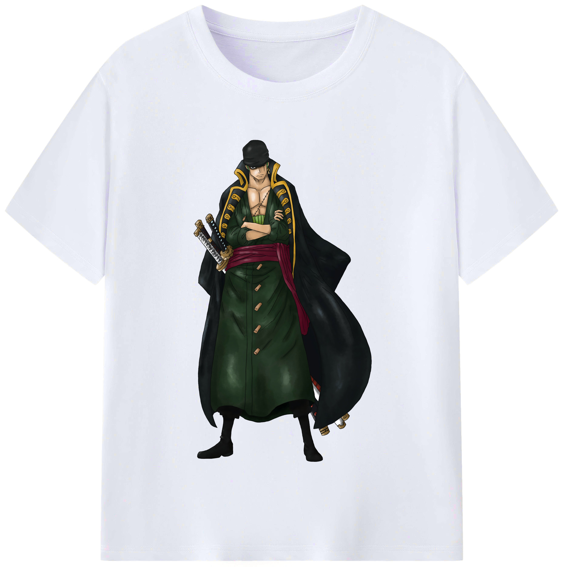 ワンピース ロロノア・ゾロ ONE PIECE Roronoa Zoro レディースカジュアルプリントTシャツ（綿100％）