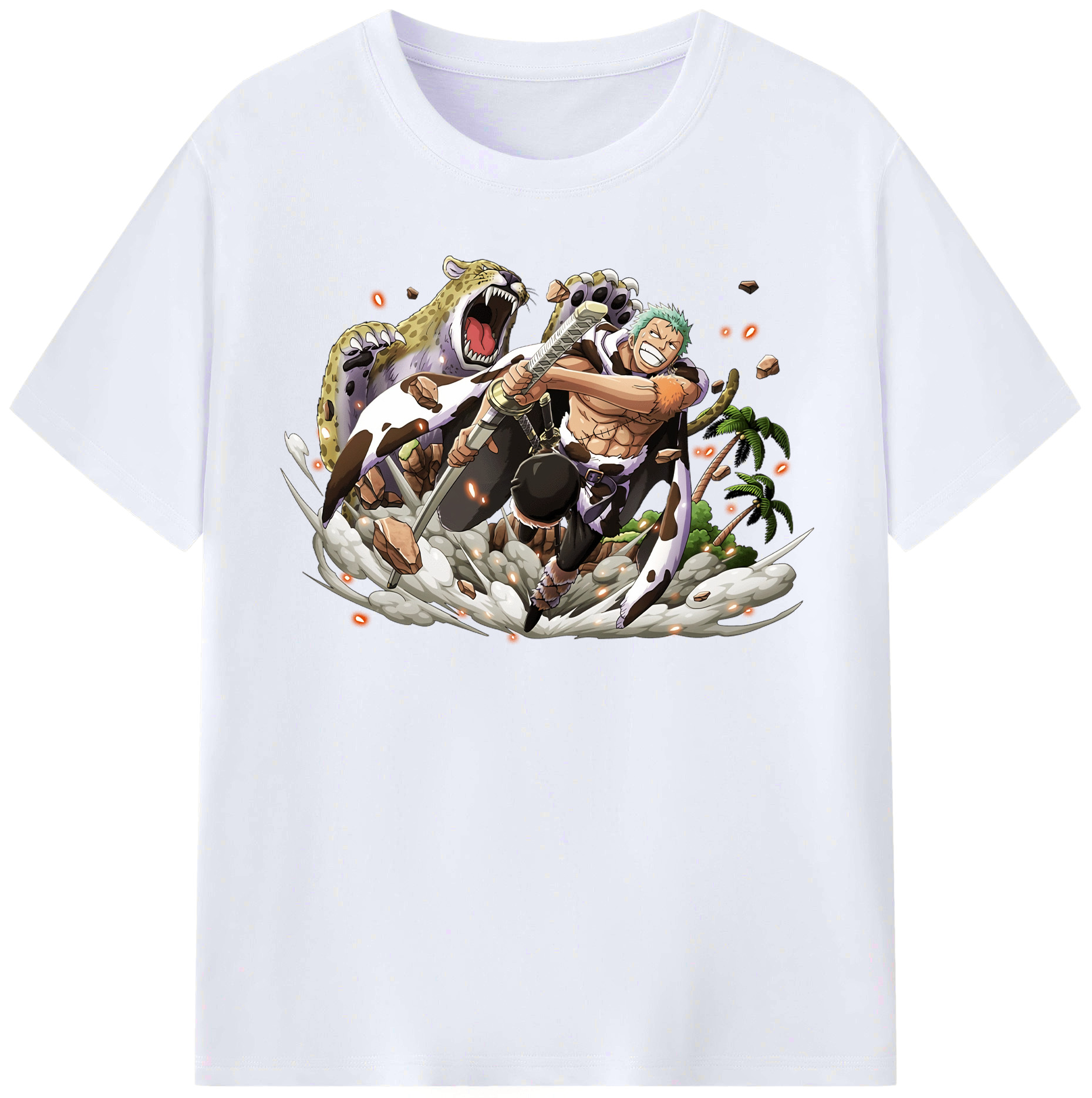ワンピース ロロノア・ゾロ ONE PIECE Roronoa Zoro レディースカジュアルプリントTシャツ（綿100％）