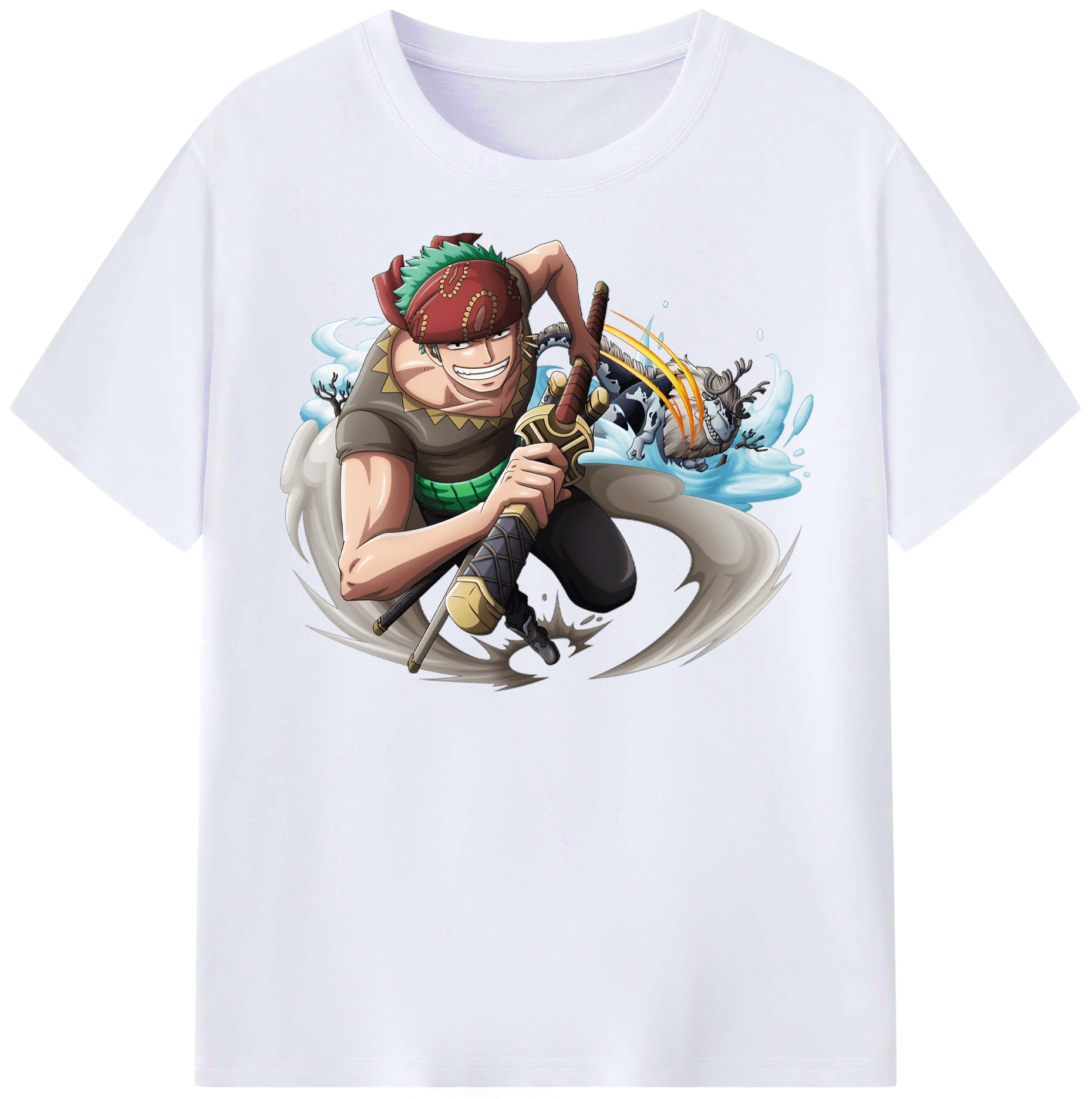ワンピース ロロノア・ゾロ ONE PIECE Roronoa Zoro レディースカジュアルプリントTシャツ（綿100％）
