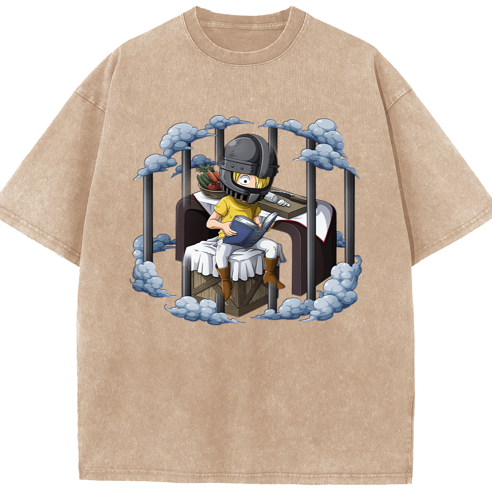 ワンピース サンジ ONE PIECE Sanji 綿100% ヴィンテージ風 半袖Tシャツ（フロントプリント）