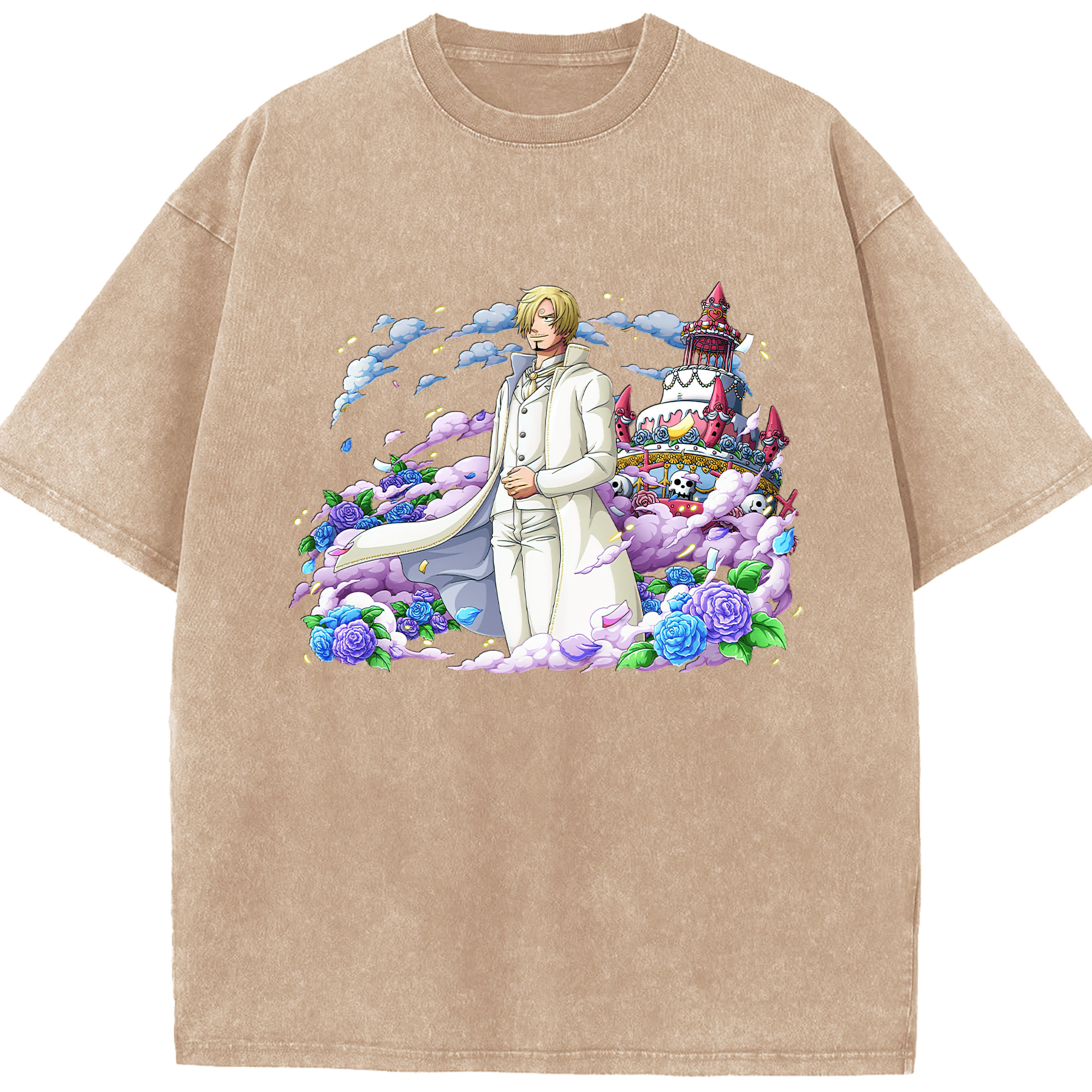ワンピース サンジ ONE PIECE Sanji 綿100% ヴィンテージ風 半袖Tシャツ（フロントプリント）