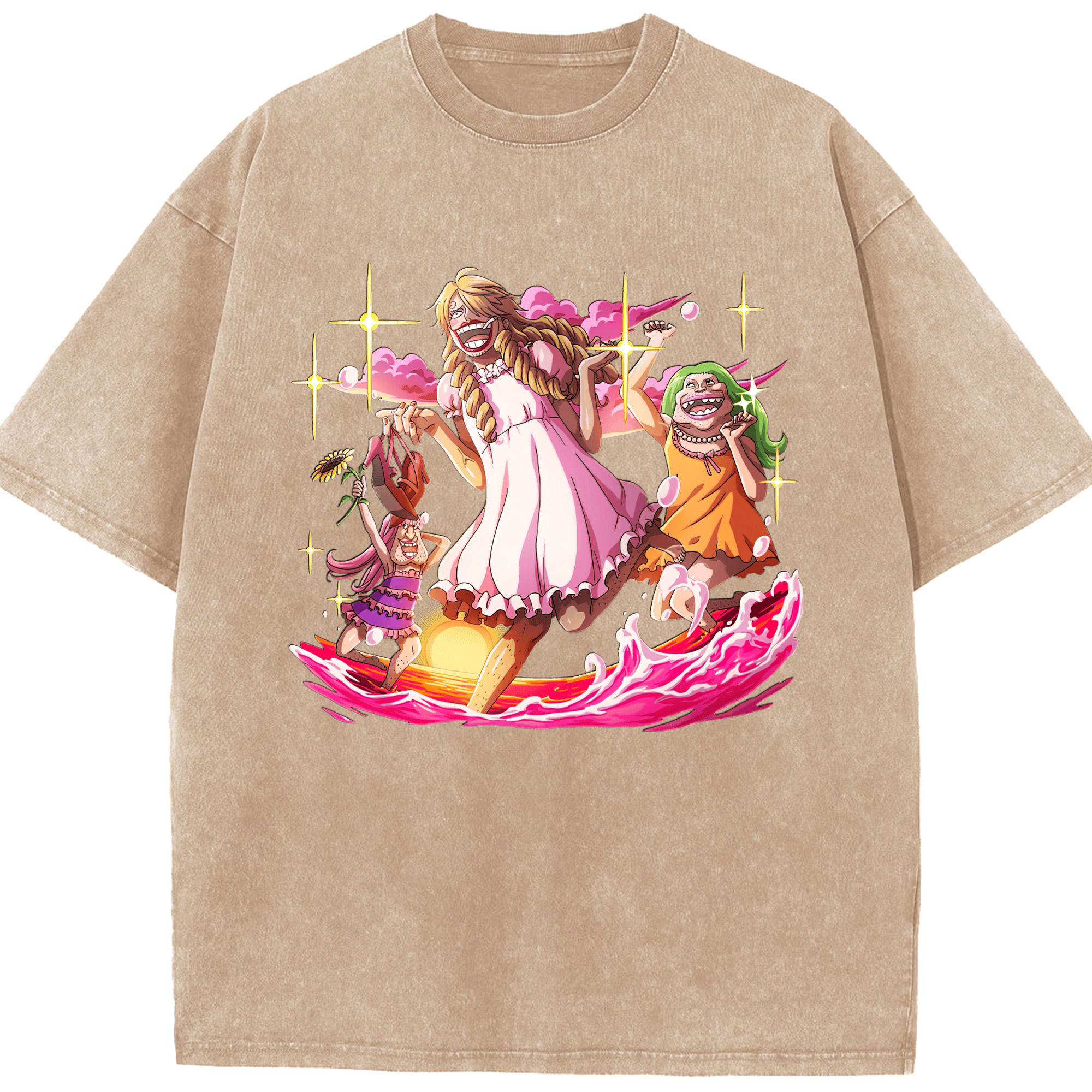 （画像用） ワンピース サンジ ONE PIECE Sanji 綿100% ヴィンテージ風 半袖Tシャツ（フロントプリント）