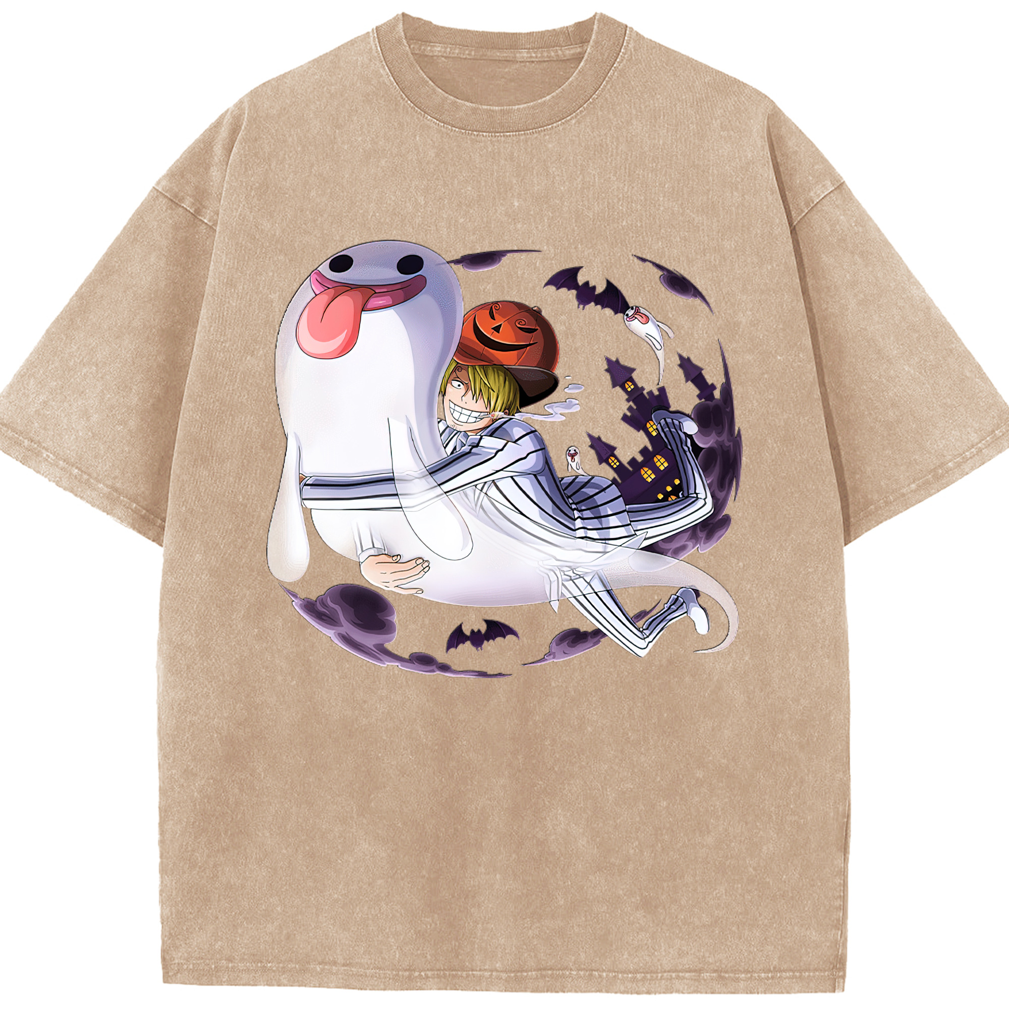 （画像用） ワンピース サンジ ONE PIECE Sanji 綿100% ヴィンテージ風 半袖Tシャツ（フロントプリント）