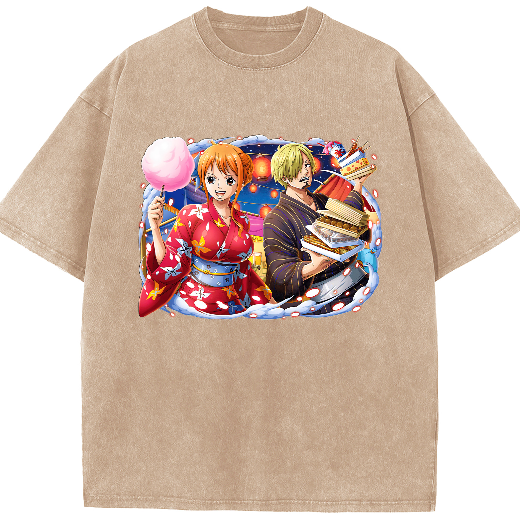 ワンピース サンジ ONE PIECE Sanji 綿100% ヴィンテージ風 半袖Tシャツ（フロントプリント）