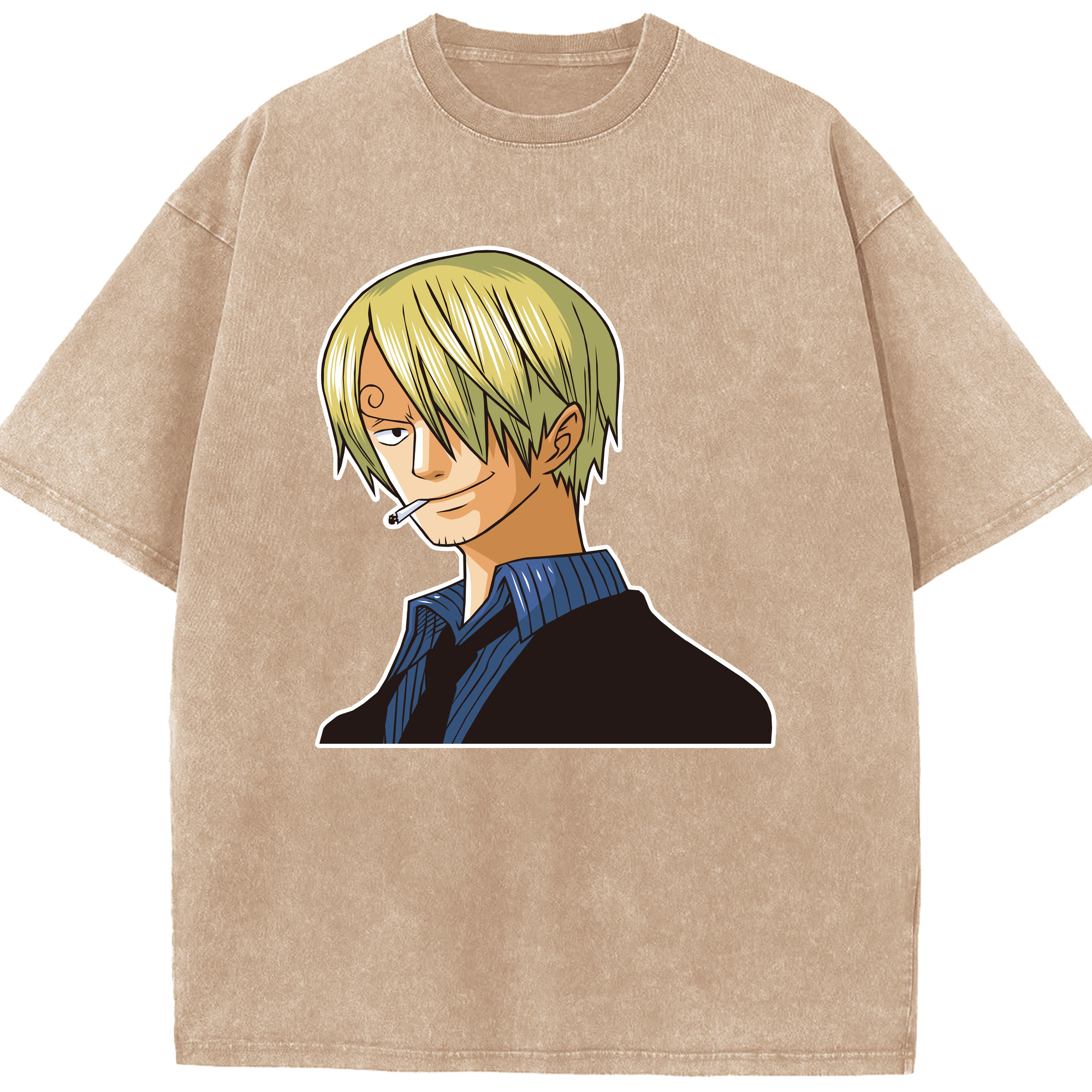 ワンピース サンジ ONE PIECE Sanji 綿100% ヴィンテージ風 半袖Tシャツ（フロントプリント）