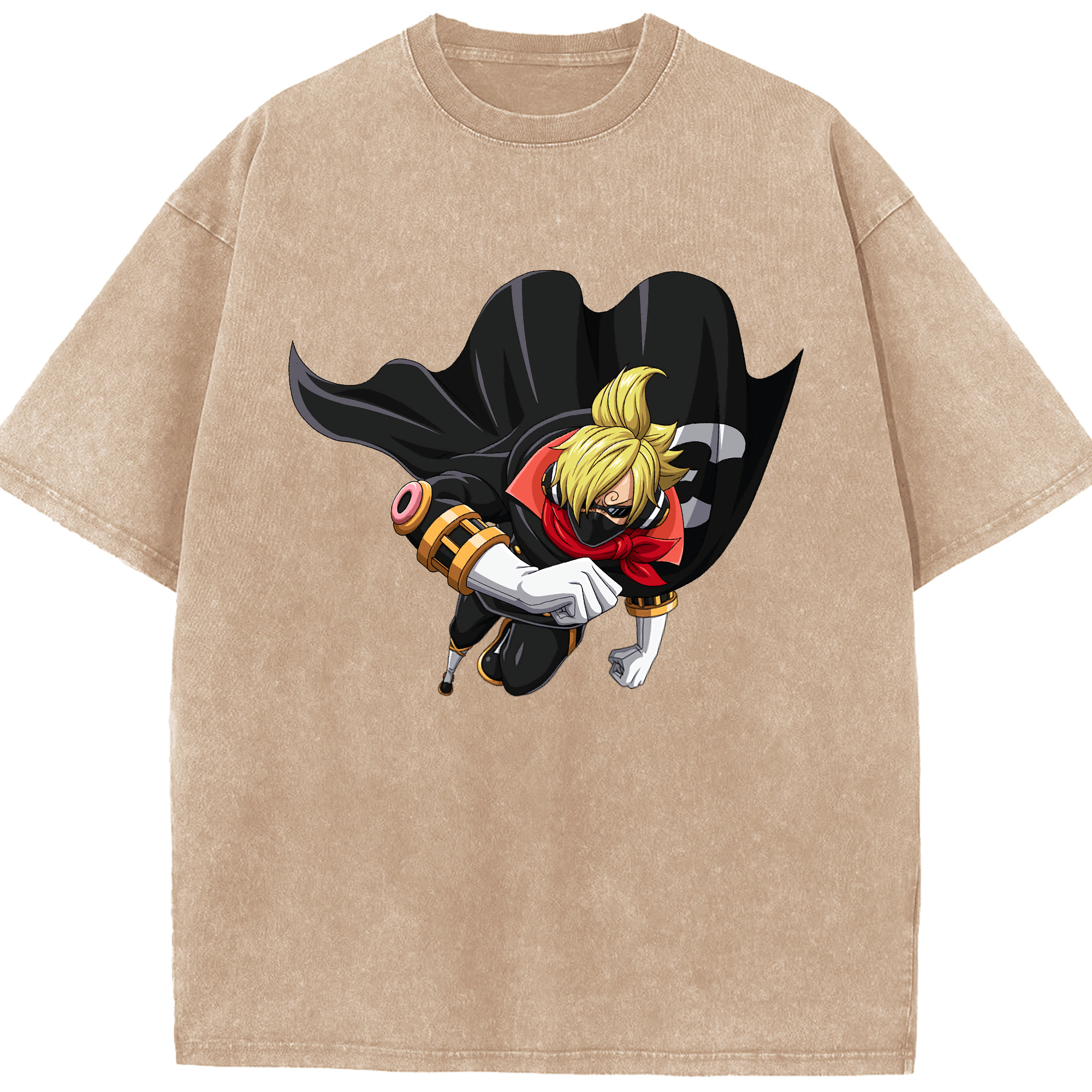 ワンピース サンジ ONE PIECE Sanji 綿100% ヴィンテージ風 半袖Tシャツ（フロントプリント）