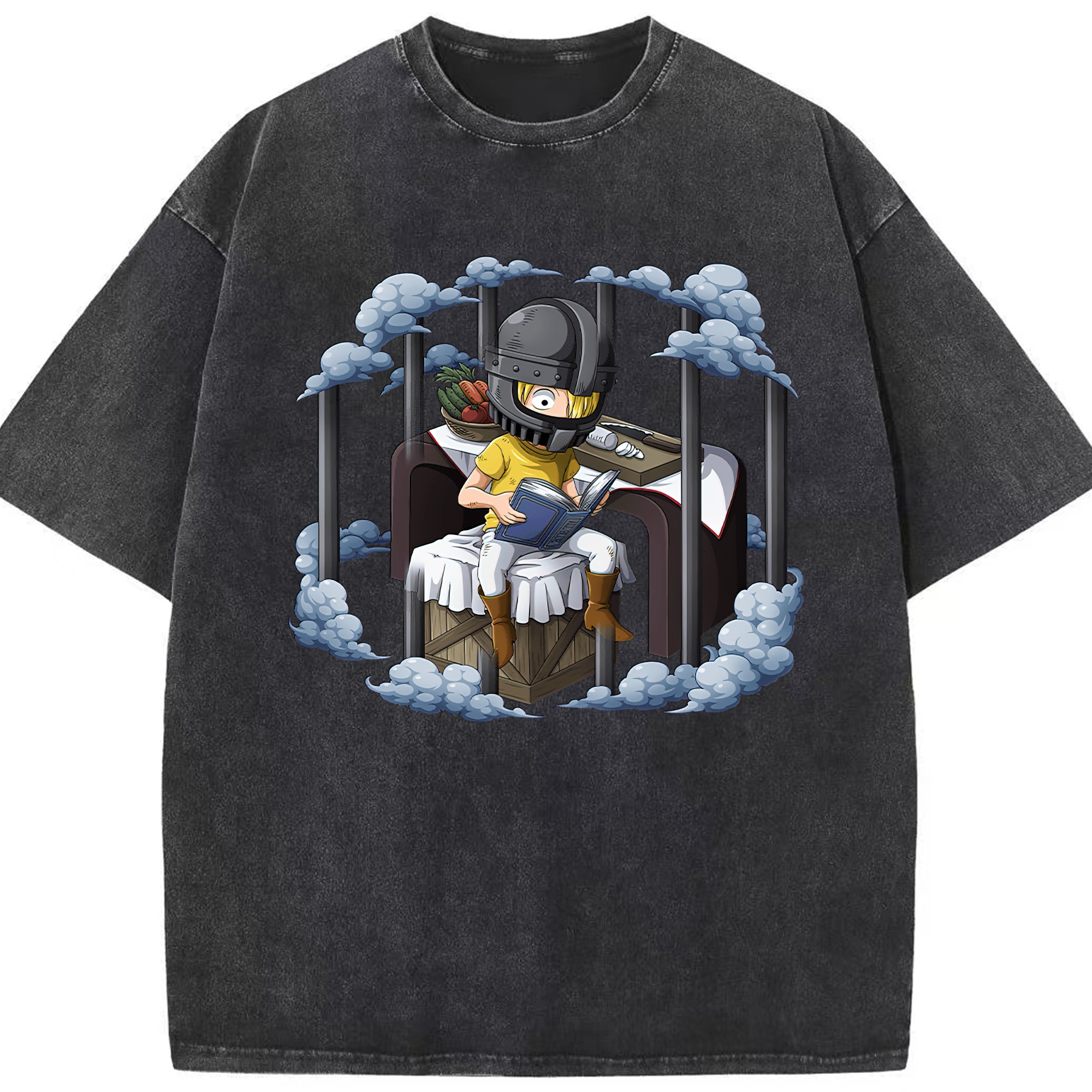 （画像用） ワンピース サンジ ONE PIECE Sanji 綿100% ヴィンテージ風 半袖Tシャツ（フロントプリント）