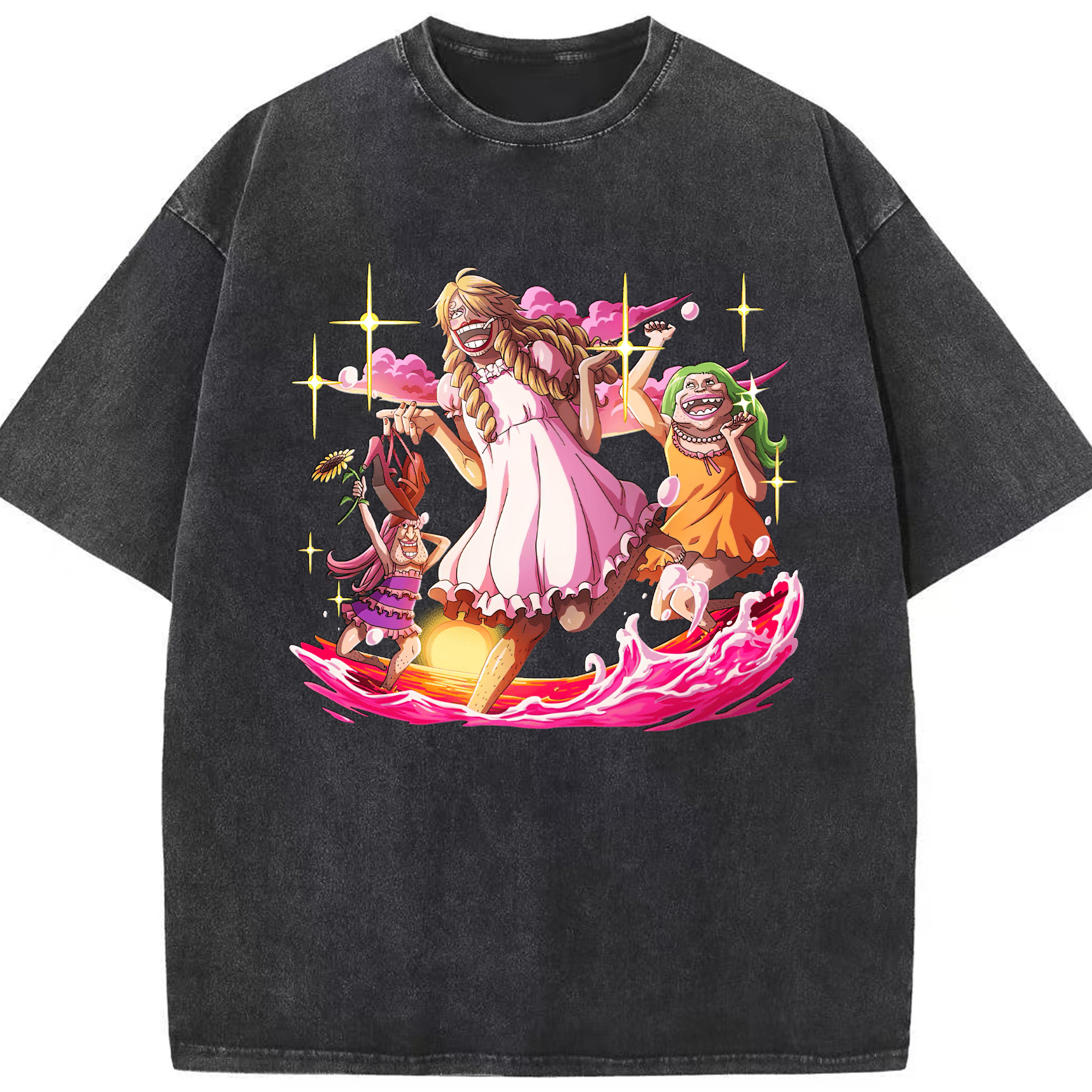 （画像用） ワンピース サンジ ONE PIECE Sanji 綿100% ヴィンテージ風 半袖Tシャツ（フロントプリント）