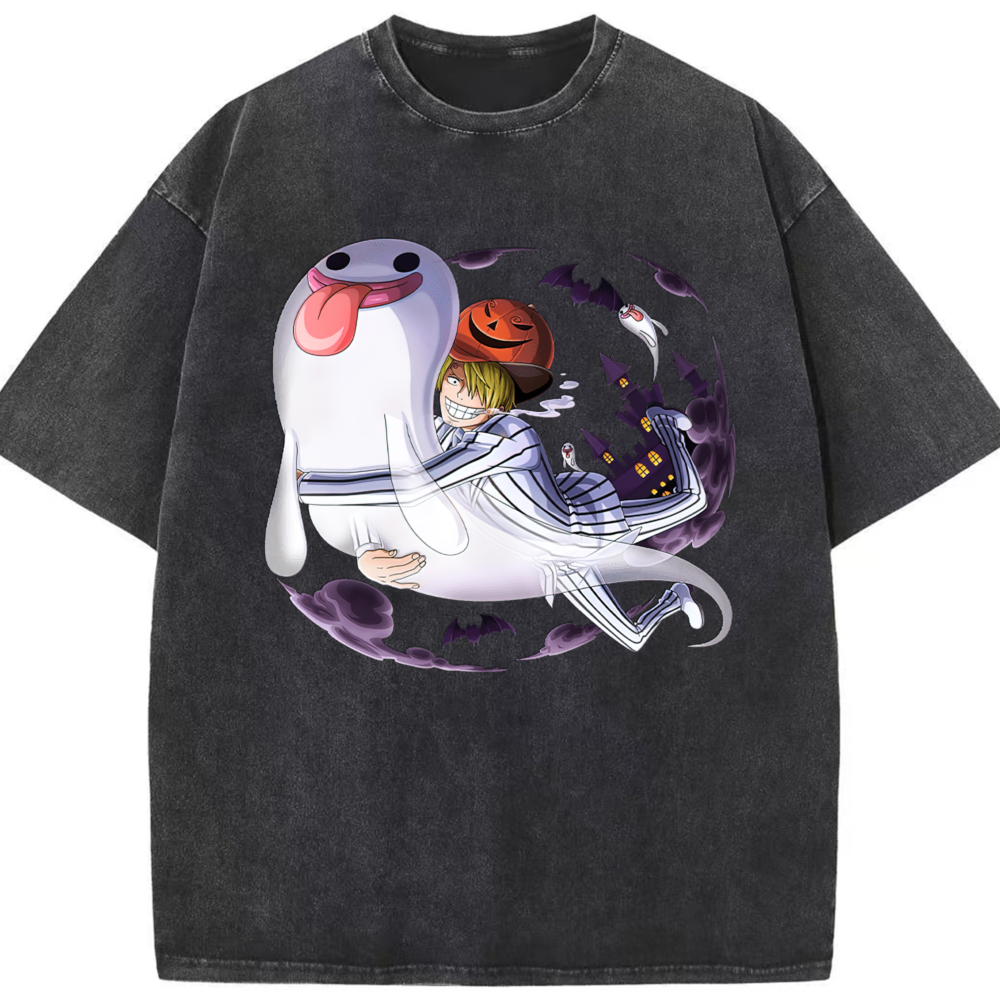 （画像用） ワンピース サンジ ONE PIECE Sanji 綿100% ヴィンテージ風 半袖Tシャツ（フロントプリント）
