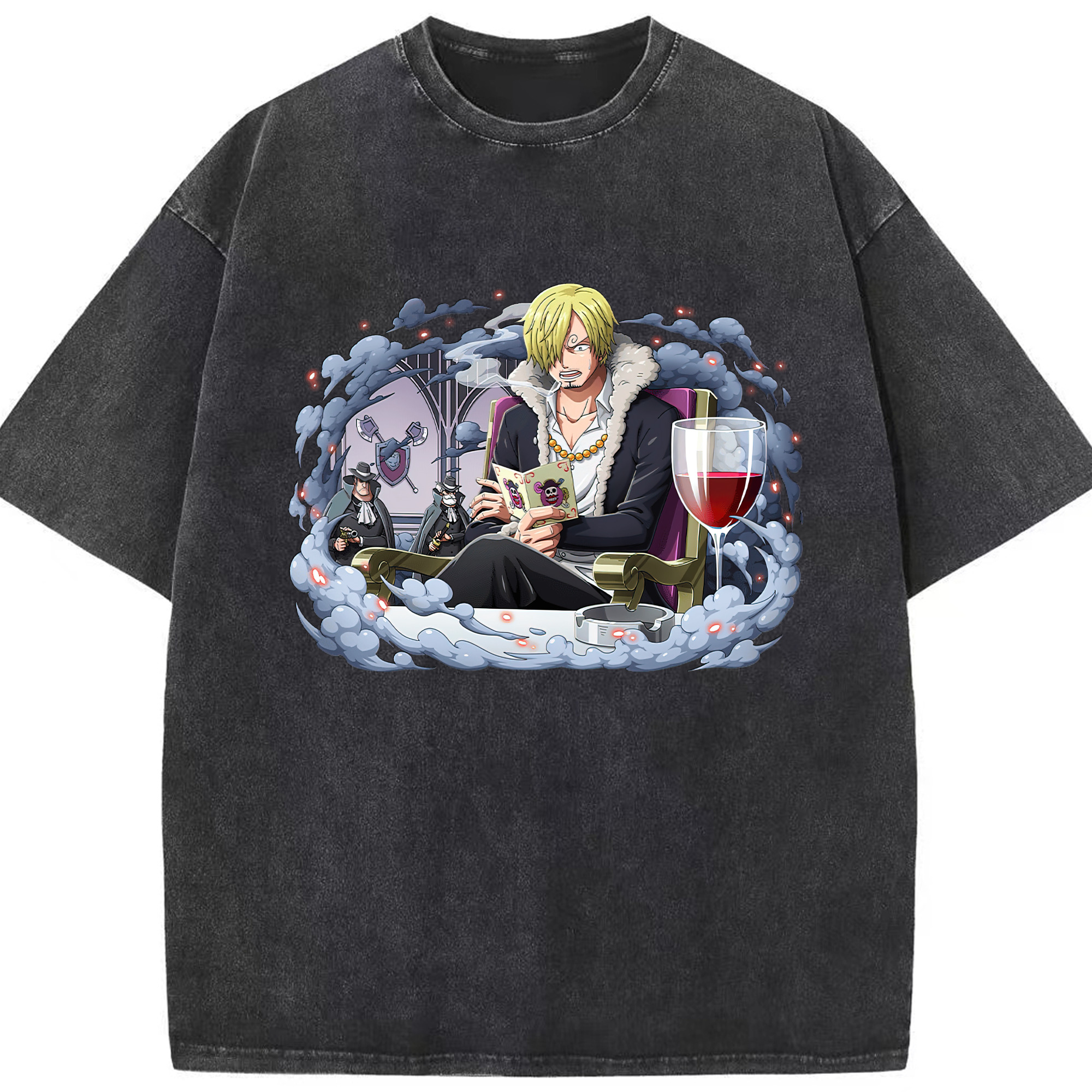 （画像用） ワンピース サンジ ONE PIECE Sanji 綿100% ヴィンテージ風 半袖Tシャツ（フロントプリント）
