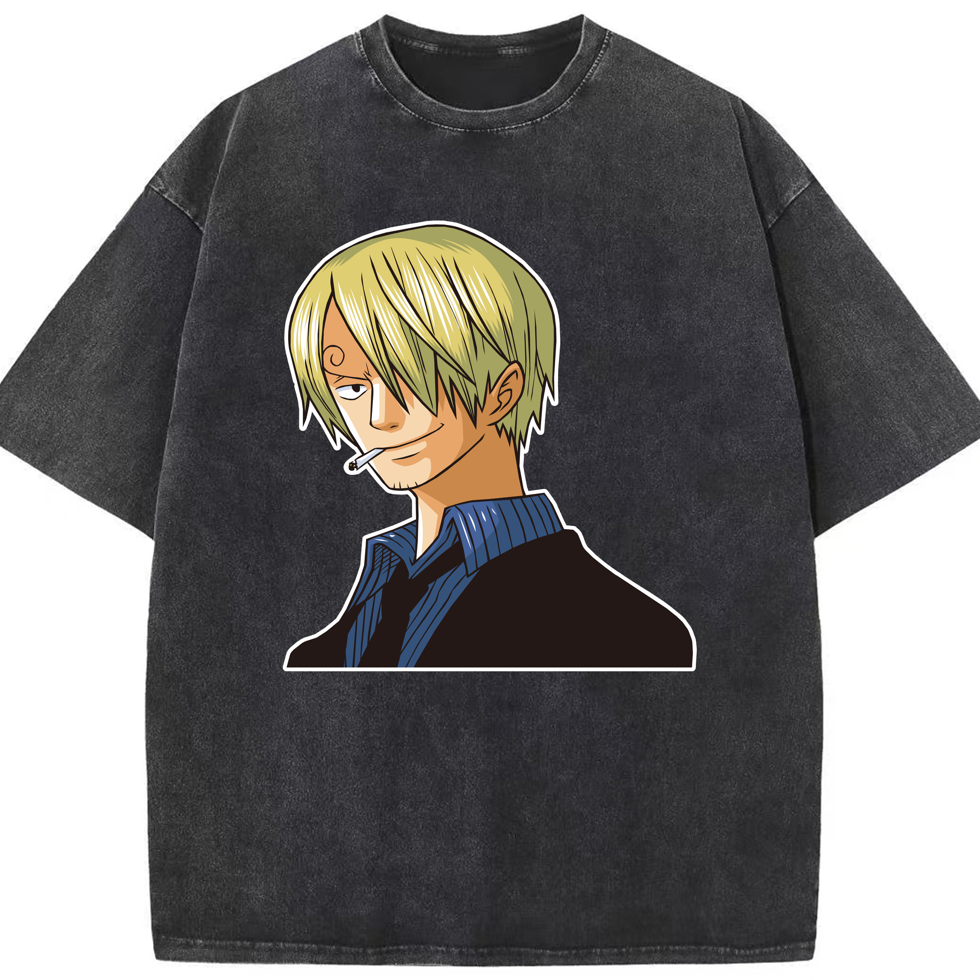 （画像用） ワンピース サンジ ONE PIECE Sanji 綿100% ヴィンテージ風 半袖Tシャツ（フロントプリント）