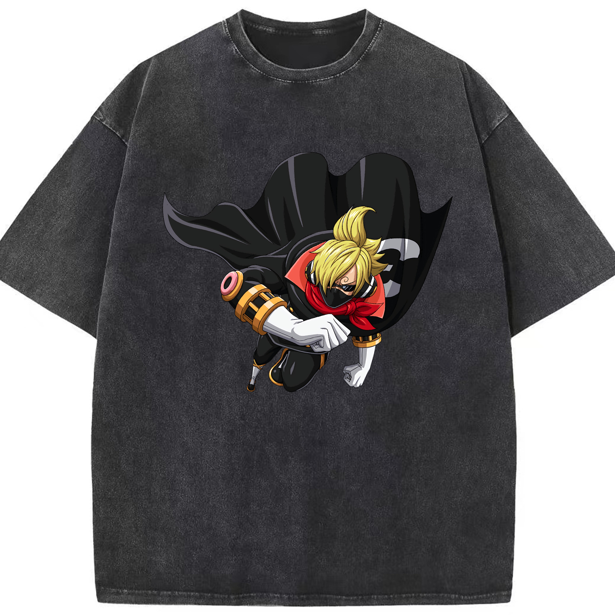 （画像用） ワンピース サンジ ONE PIECE Sanji 綿100% ヴィンテージ風 半袖Tシャツ（フロントプリント）