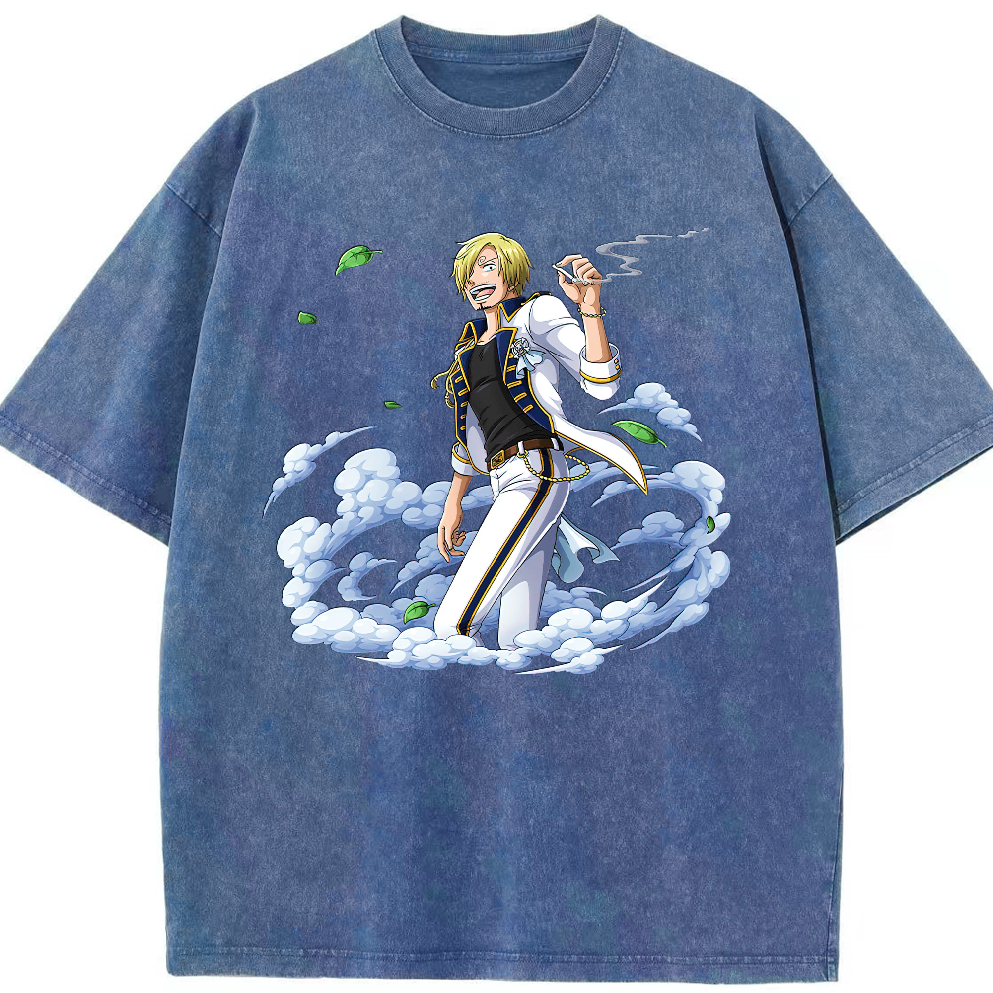 （画像用） ワンピース サンジ ONE PIECE Sanji 綿100% ヴィンテージ風 半袖Tシャツ（フロントプリント）