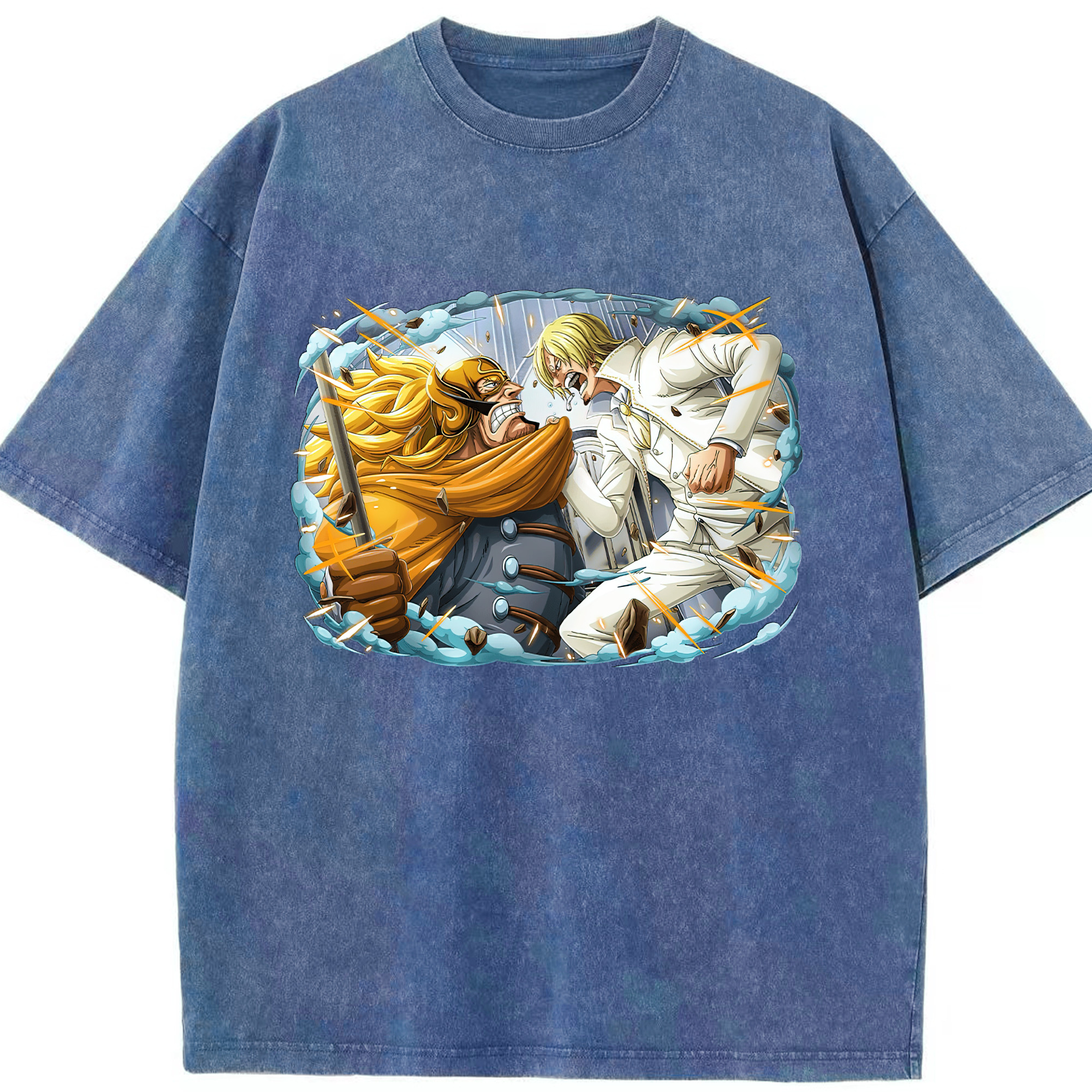ワンピース サンジ ONE PIECE Sanji 綿100% ヴィンテージ風 半袖Tシャツ（フロントプリント）