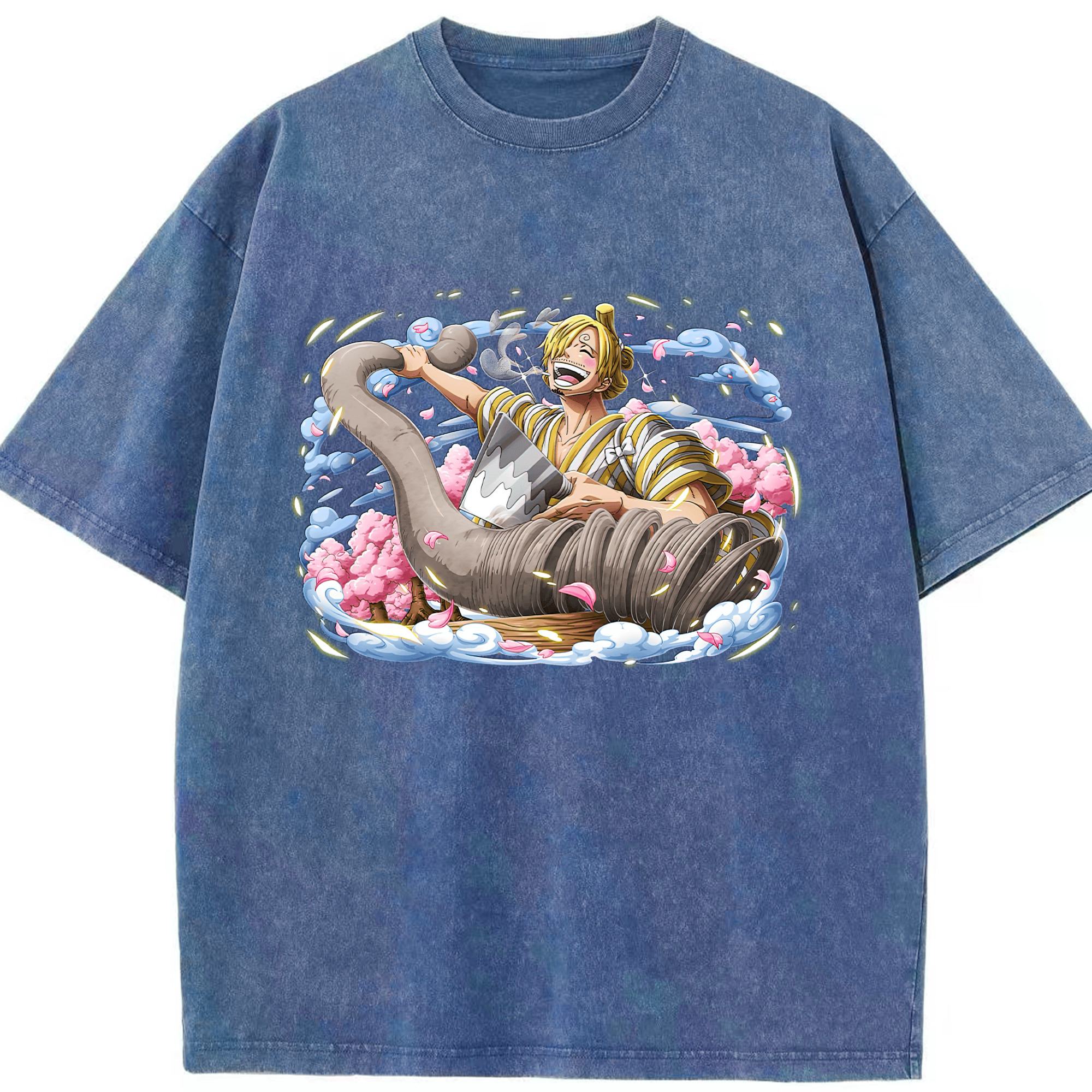 ワンピース サンジ ONE PIECE Sanji 綿100% ヴィンテージ風 半袖Tシャツ（フロントプリント）