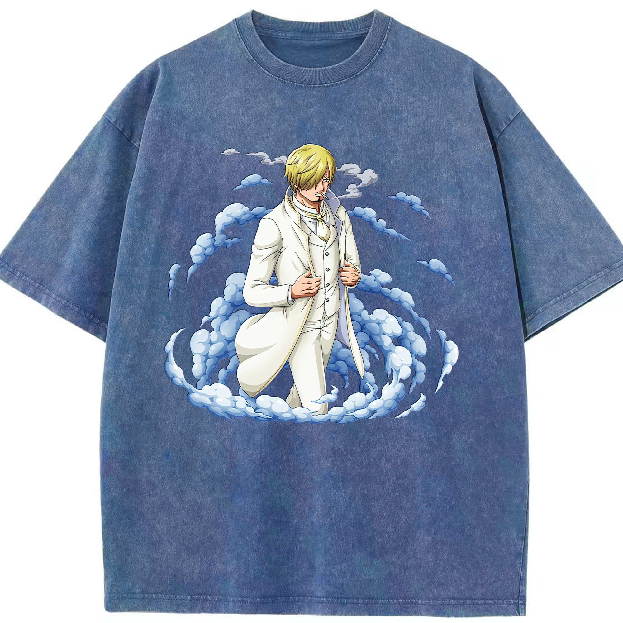 ワンピース サンジ ONE PIECE Sanji 綿100% ヴィンテージ風 半袖Tシャツ（フロントプリント）