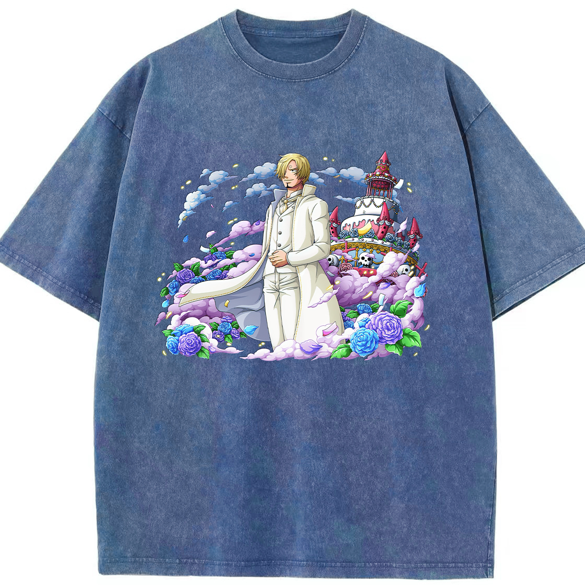 ワンピース サンジ ONE PIECE Sanji 綿100% ヴィンテージ風 半袖Tシャツ（フロントプリント）