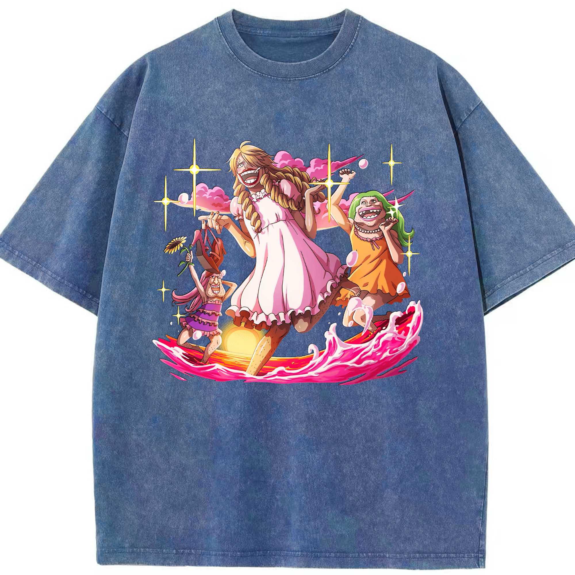 （画像用） ワンピース サンジ ONE PIECE Sanji 綿100% ヴィンテージ風 半袖Tシャツ（フロントプリント）