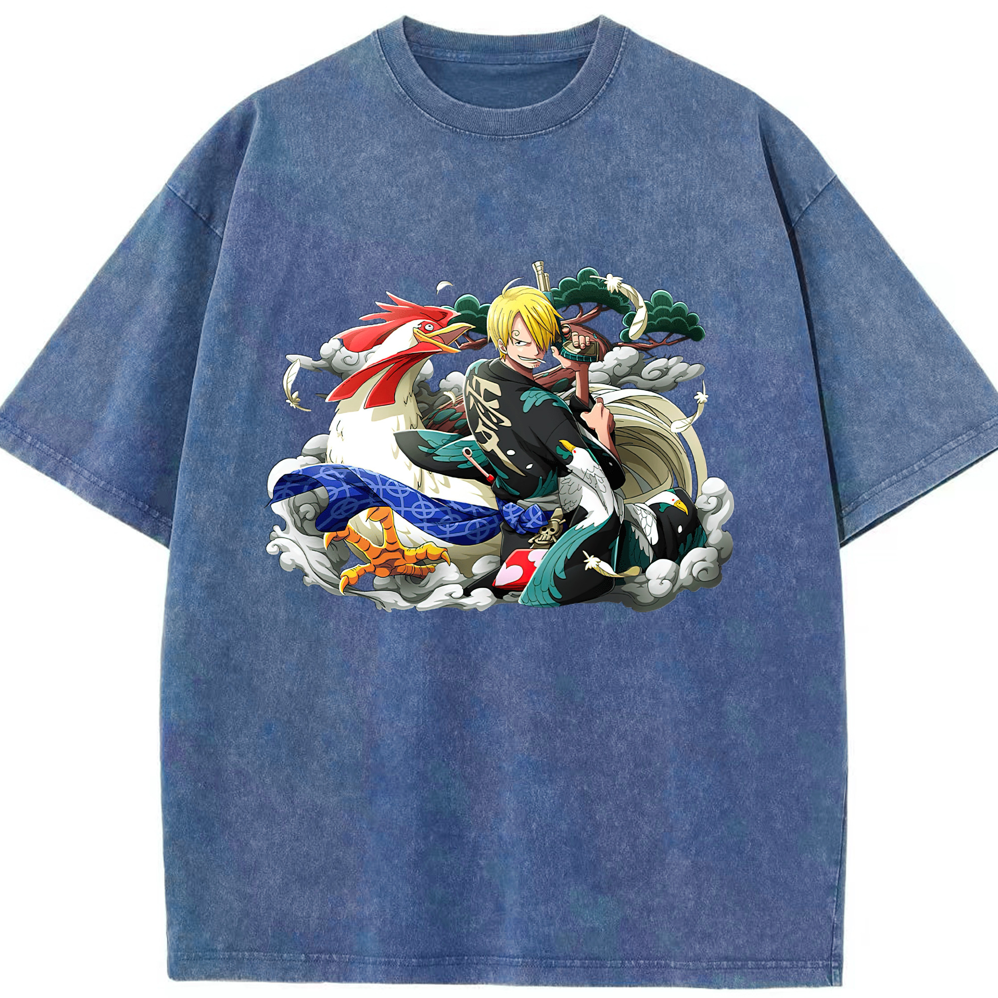 （画像用） ワンピース サンジ ONE PIECE Sanji 綿100% ヴィンテージ風 半袖Tシャツ（フロントプリント）