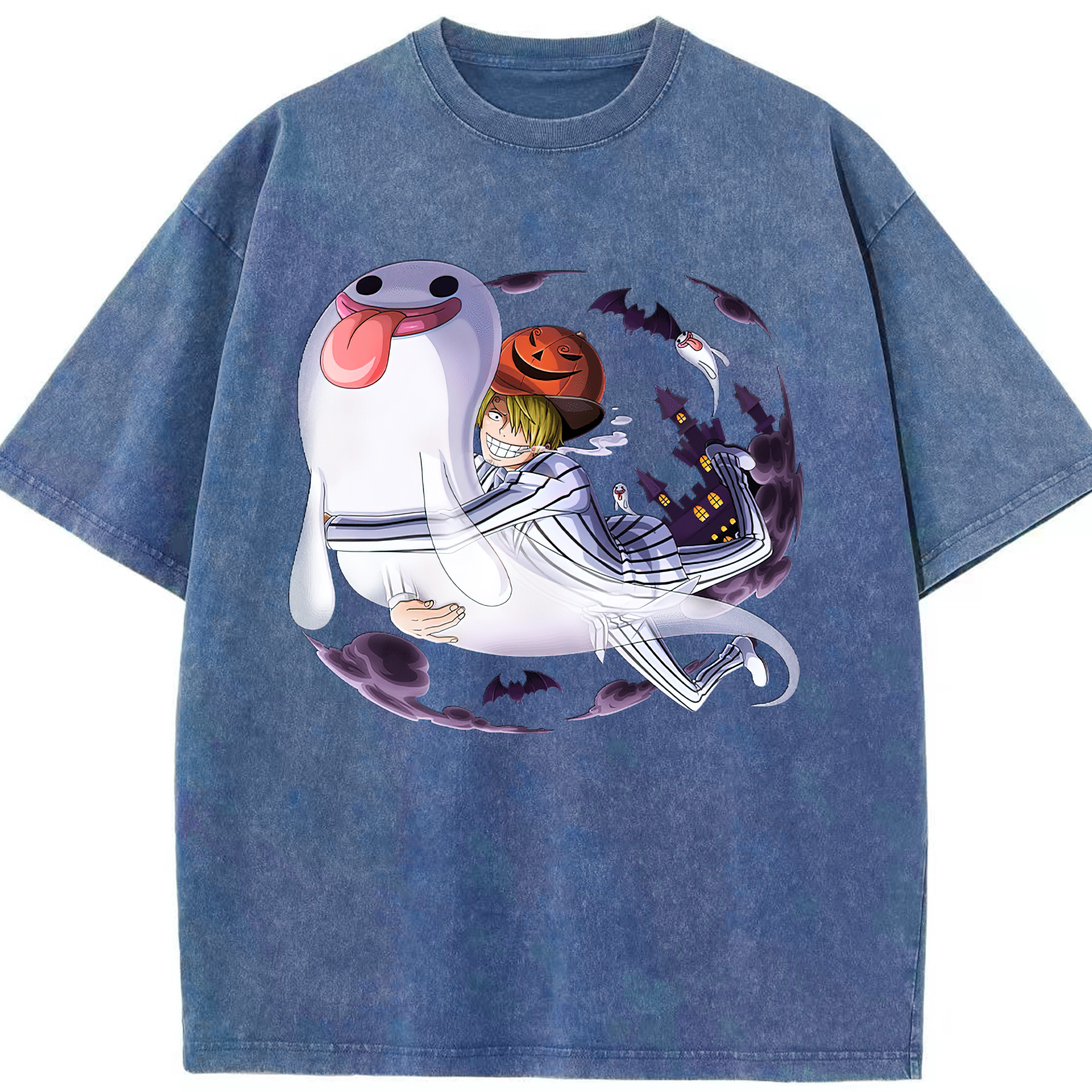 （画像用） ワンピース サンジ ONE PIECE Sanji 綿100% ヴィンテージ風 半袖Tシャツ（フロントプリント）