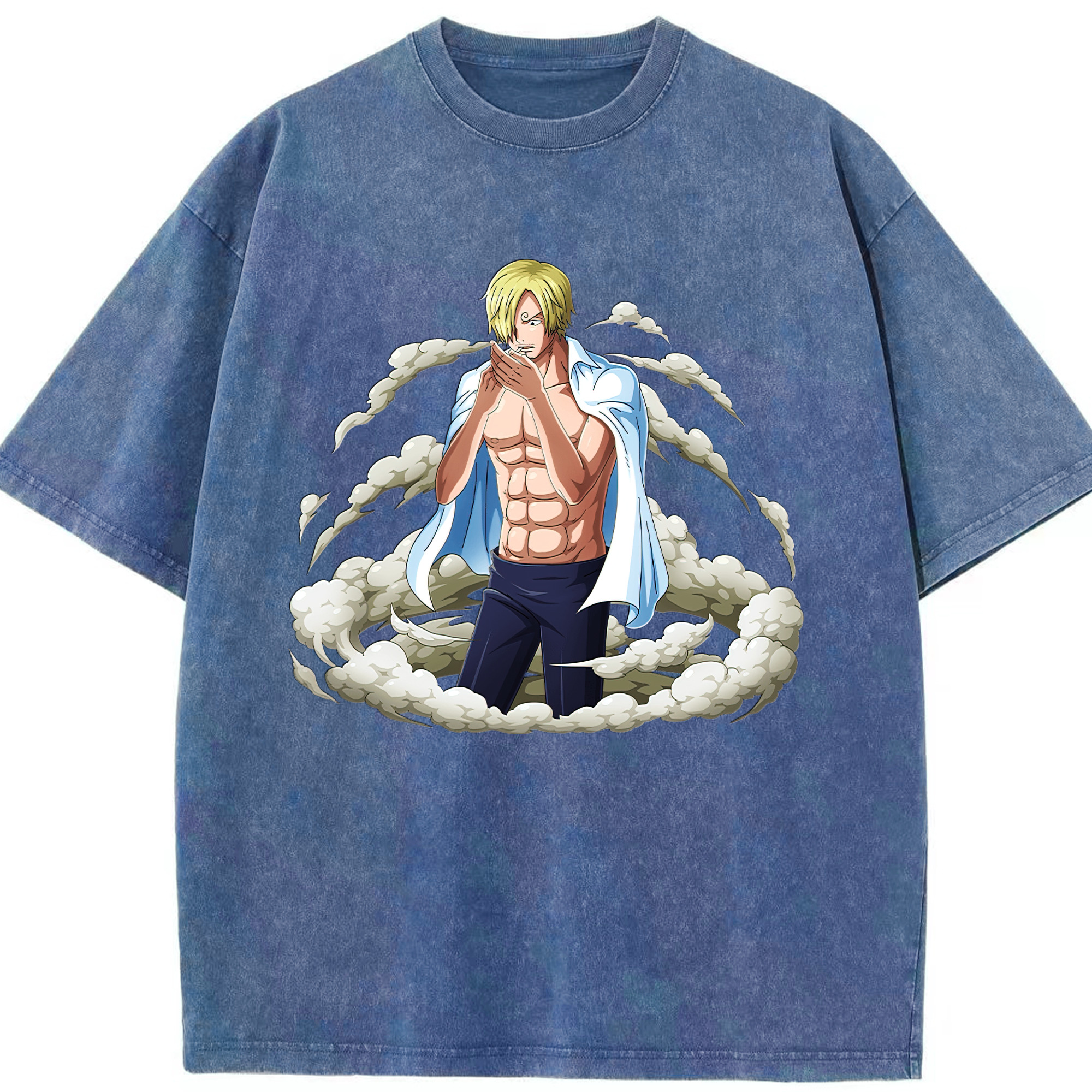 （画像用） ワンピース サンジ ONE PIECE Sanji 綿100% ヴィンテージ風 半袖Tシャツ（フロントプリント）
