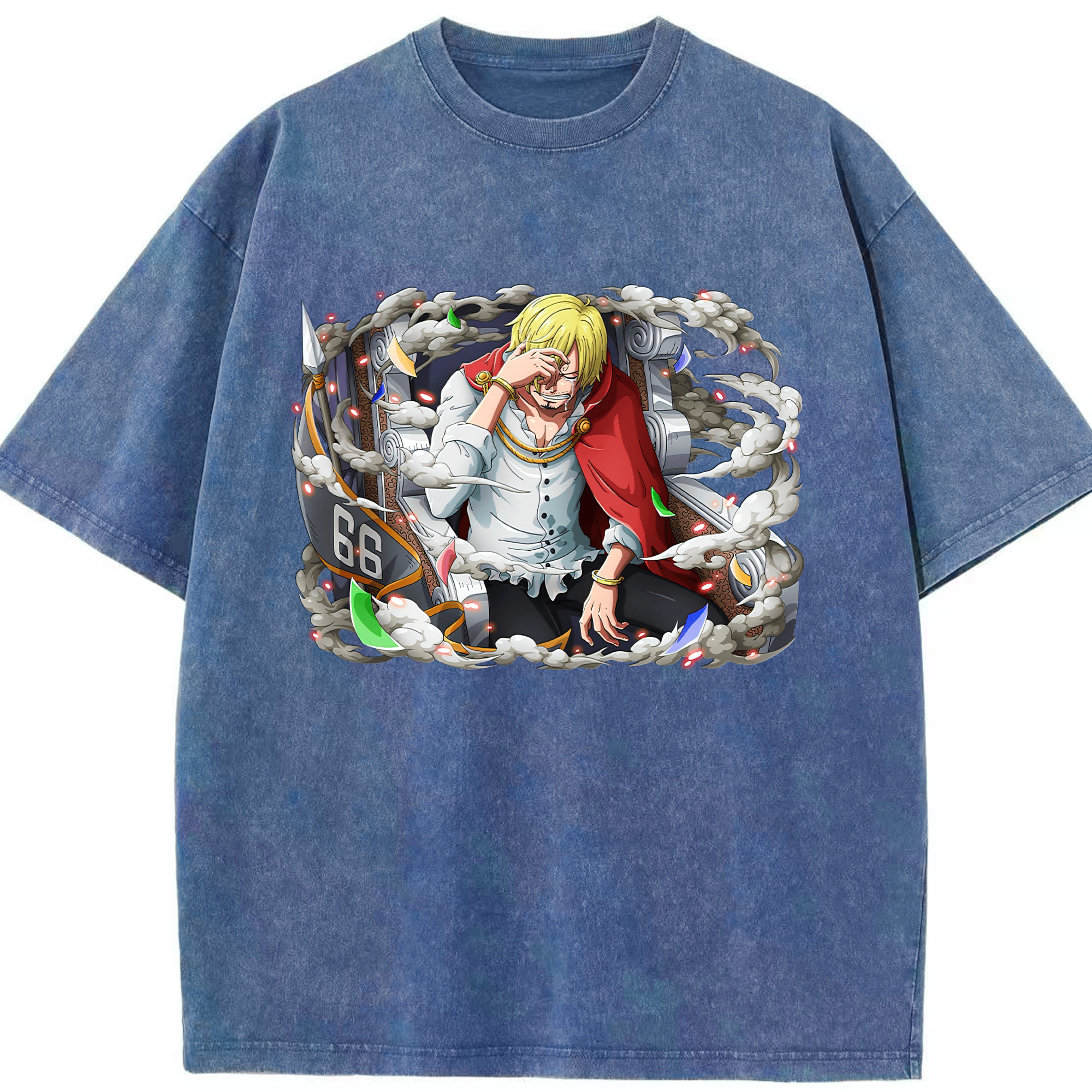 ワンピース サンジ ONE PIECE Sanji 綿100% ヴィンテージ風 半袖Tシャツ（フロントプリント）