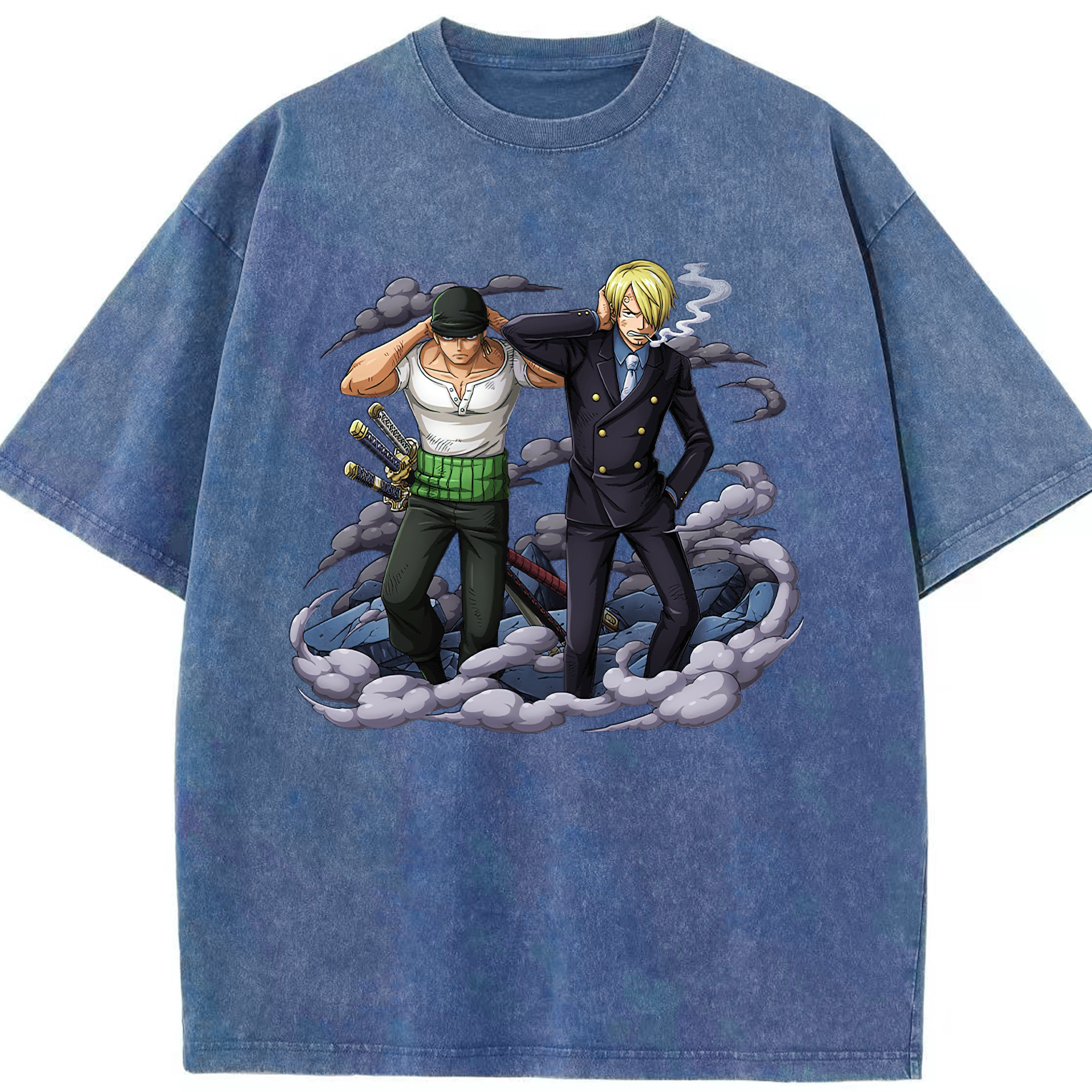 ワンピース サンジ ONE PIECE Sanji 綿100% ヴィンテージ風 半袖Tシャツ（フロントプリント）