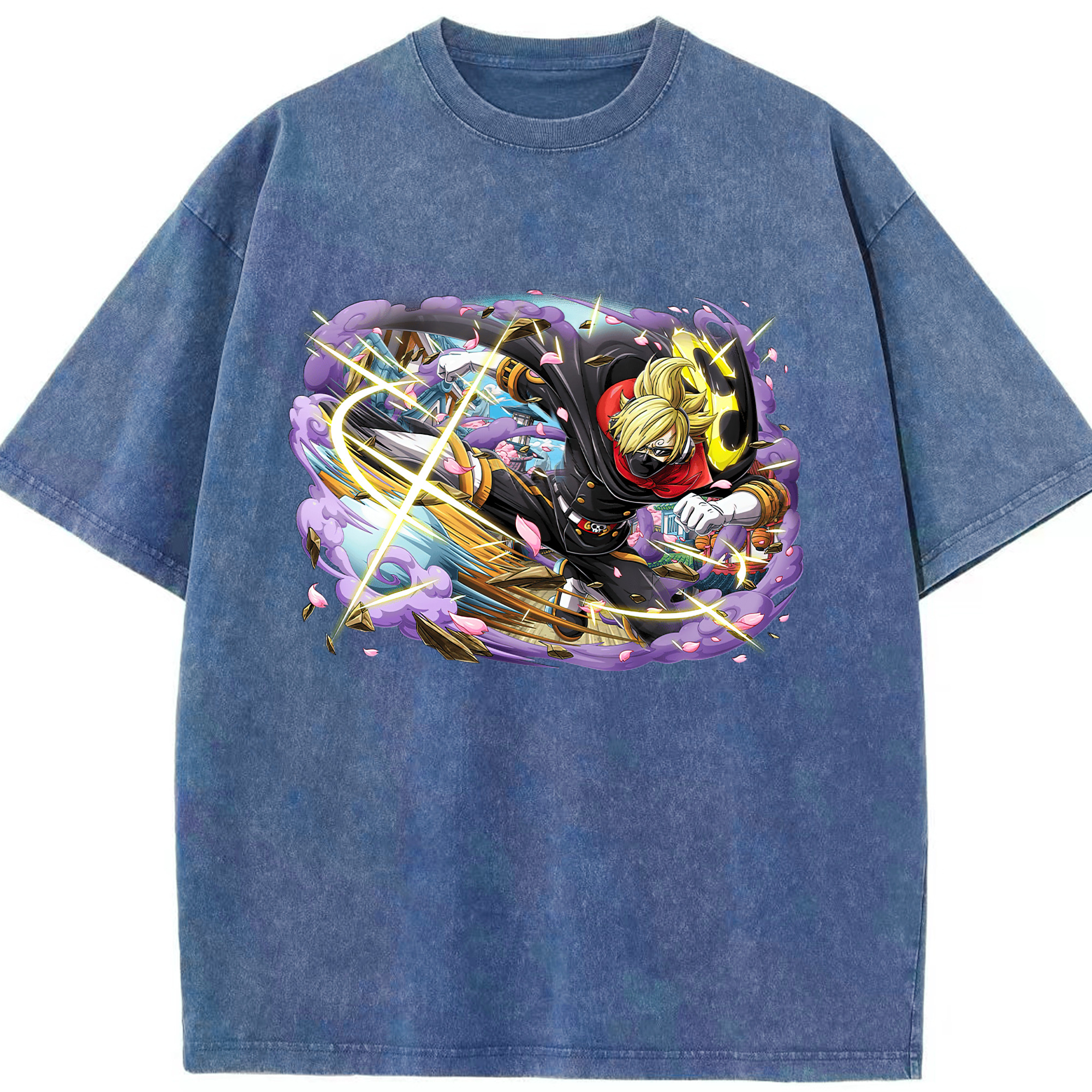 ワンピース サンジ ONE PIECE Sanji 綿100% ヴィンテージ風 半袖Tシャツ（フロントプリント）