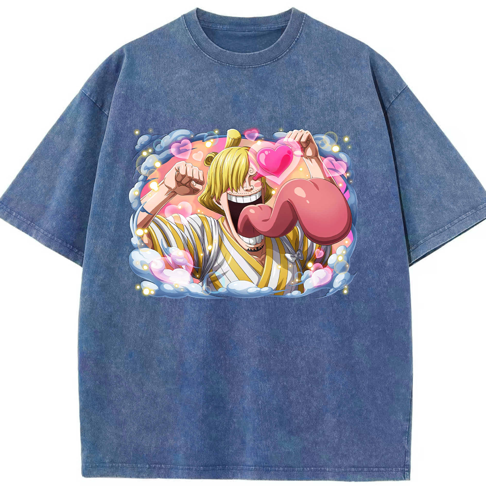（画像用） ワンピース サンジ ONE PIECE Sanji 綿100% ヴィンテージ風 半袖Tシャツ（フロントプリント）