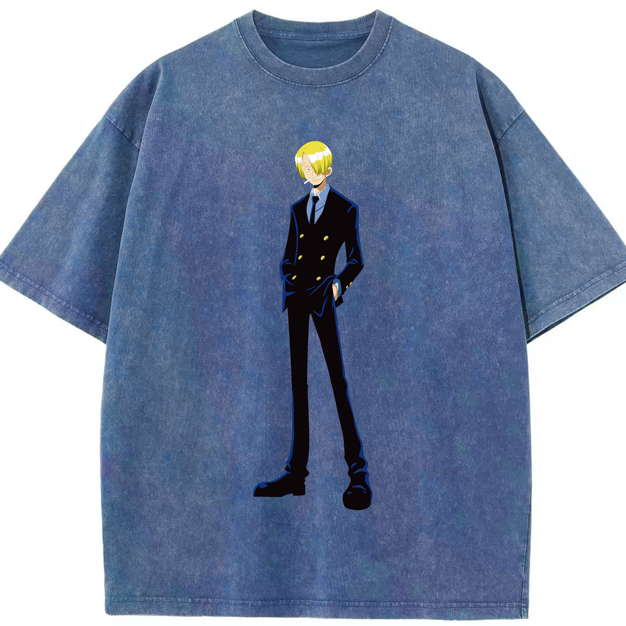 ワンピース サンジ ONE PIECE Sanji 綿100% ヴィンテージ風 半袖Tシャツ（フロントプリント）