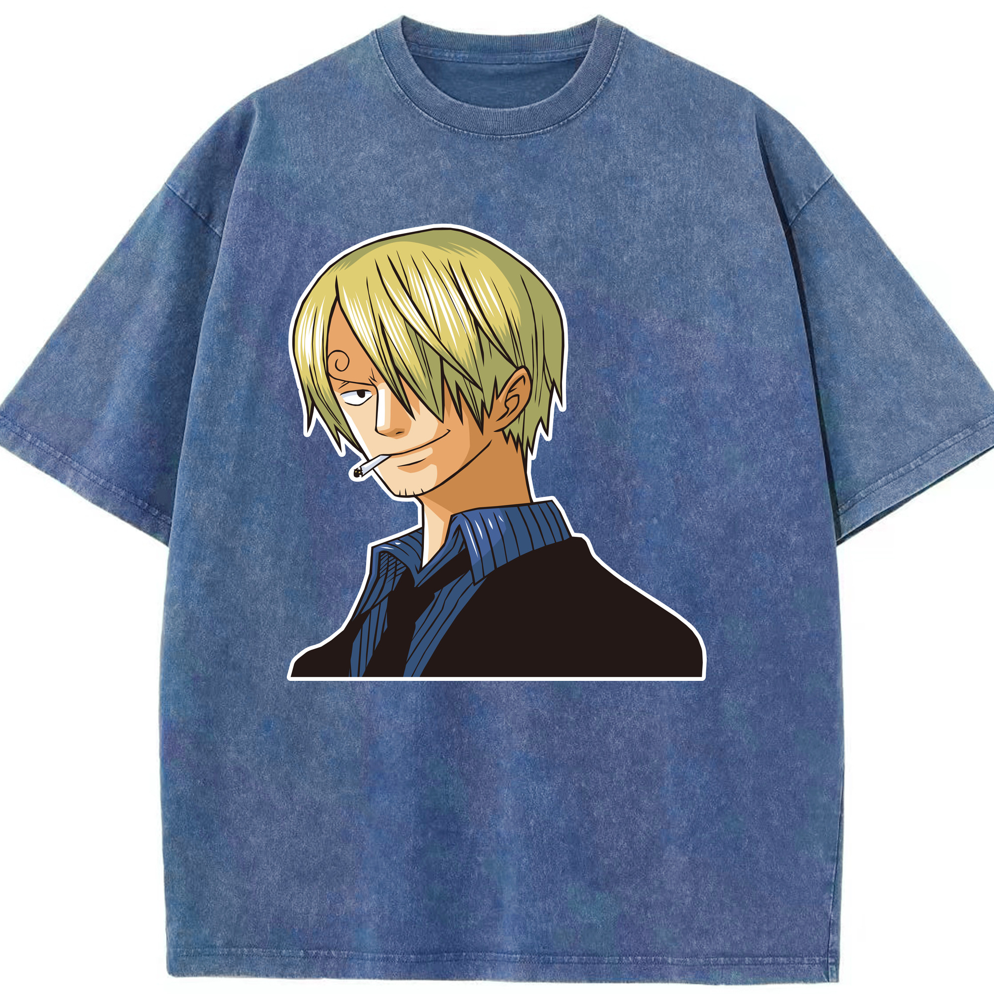ワンピース サンジ ONE PIECE Sanji 綿100% ヴィンテージ風 半袖Tシャツ（フロントプリント）