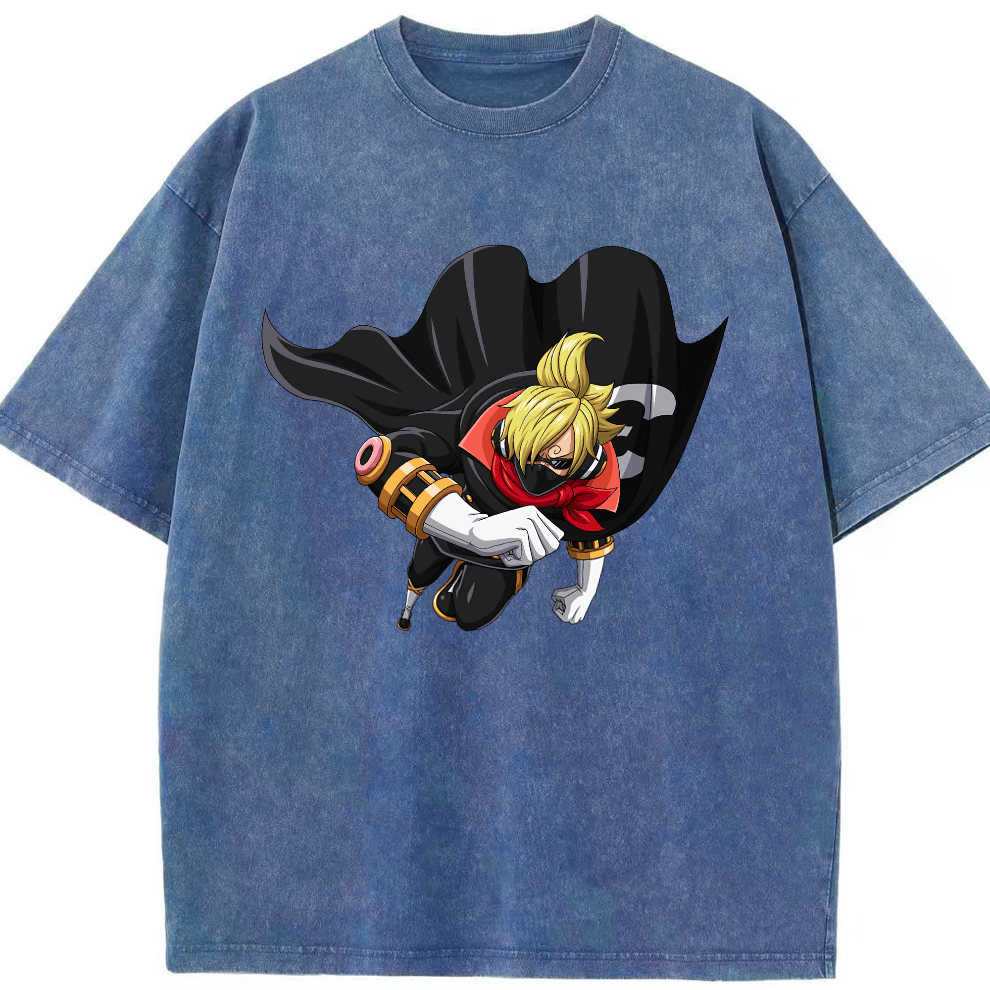 ワンピース サンジ ONE PIECE Sanji 綿100% ヴィンテージ風 半袖Tシャツ（フロントプリント）