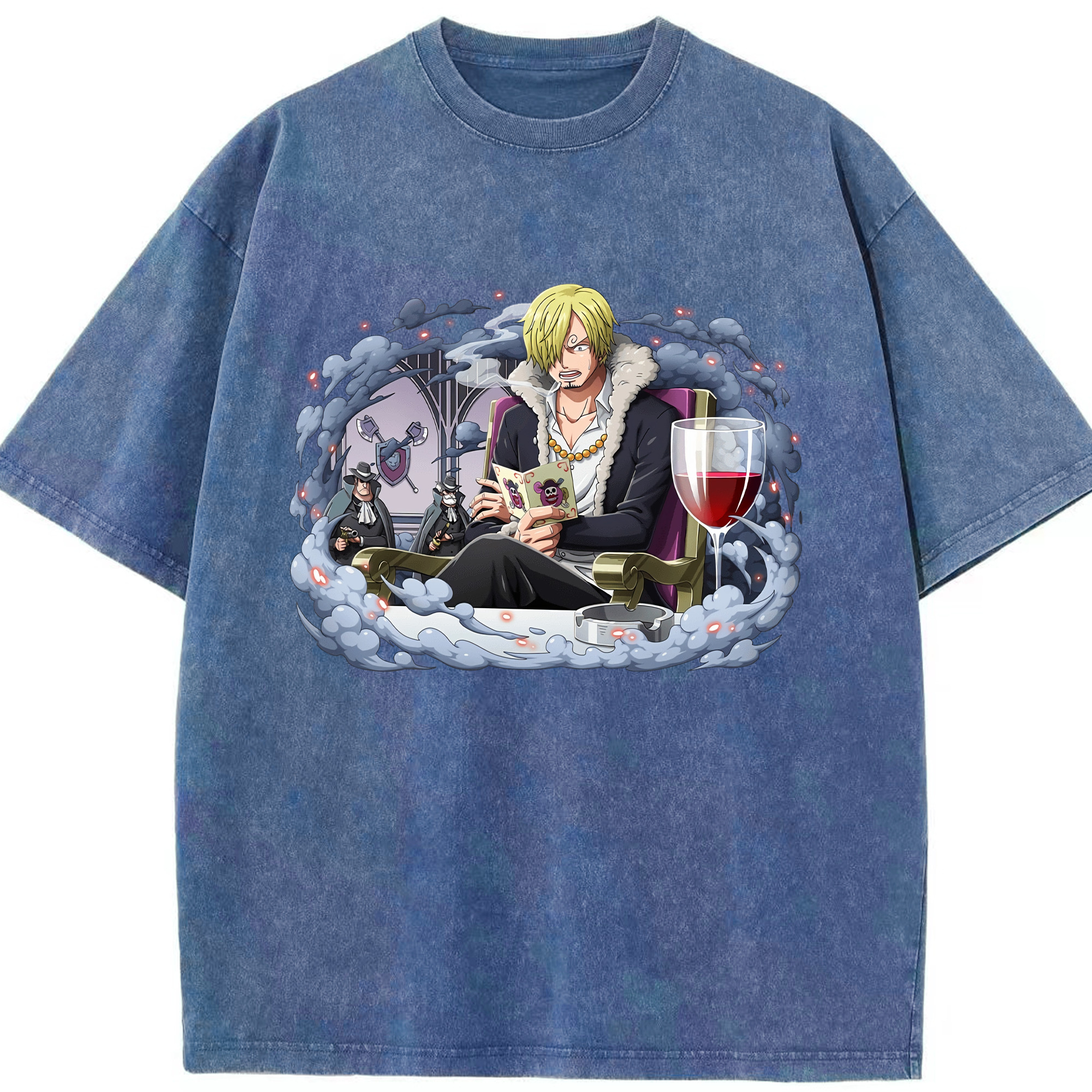 （画像用） ワンピース サンジ ONE PIECE Sanji 綿100% ヴィンテージ風 半袖Tシャツ（フロントプリント）