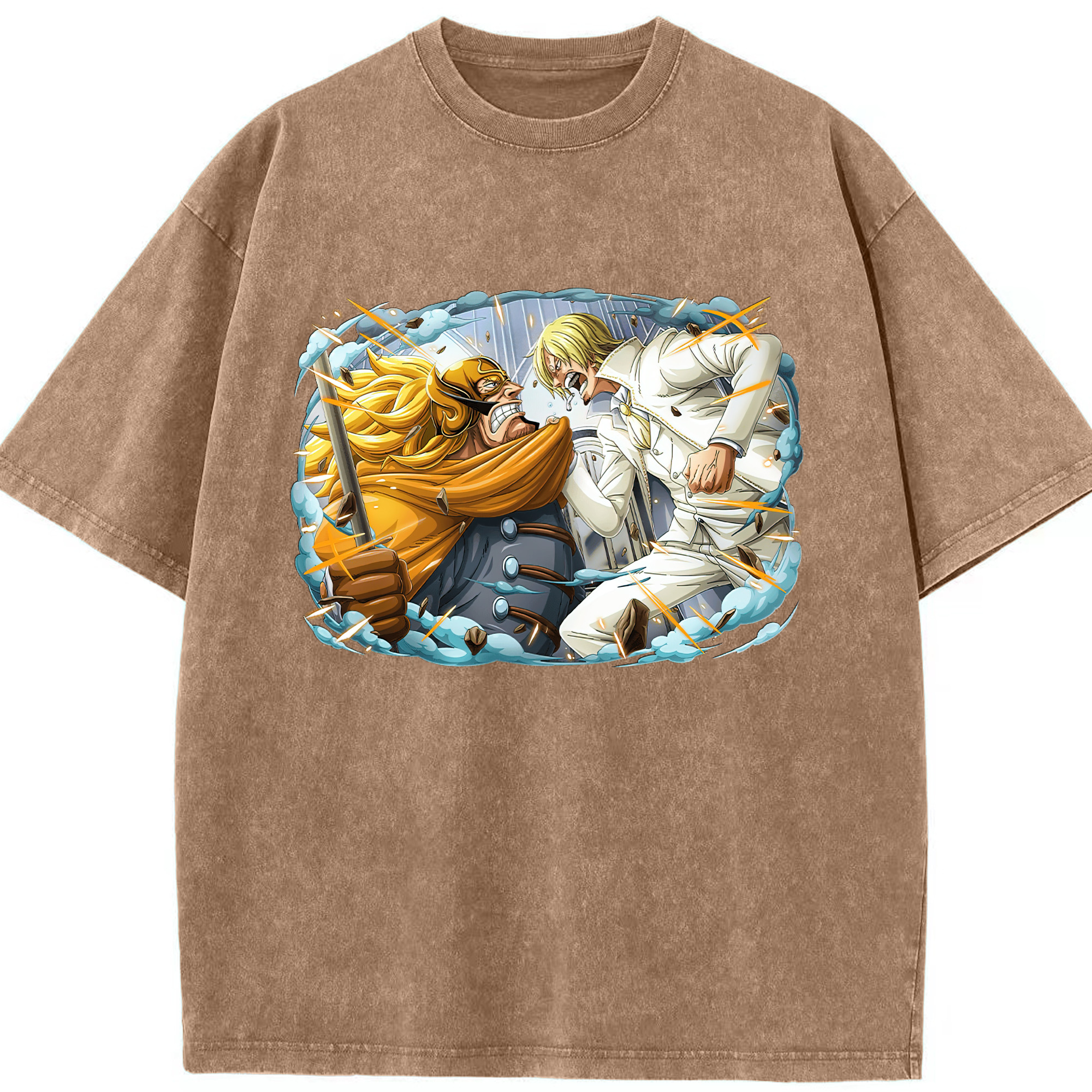 ワンピース サンジ ONE PIECE Sanji 綿100% ヴィンテージ風 半袖Tシャツ（フロントプリント）
