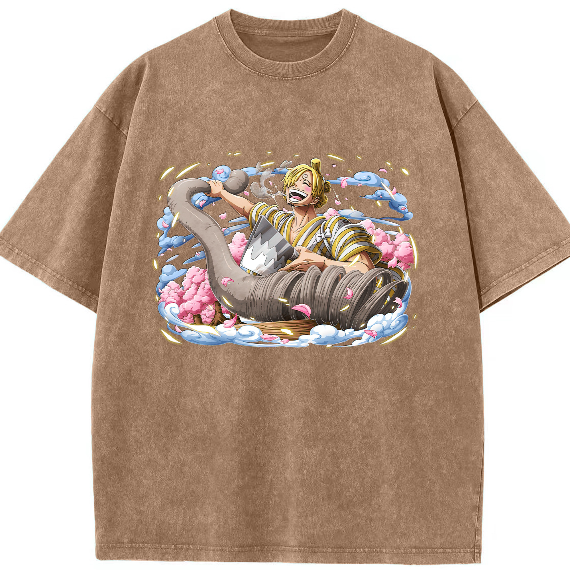 ワンピース サンジ ONE PIECE Sanji 綿100% ヴィンテージ風 半袖Tシャツ（フロントプリント）