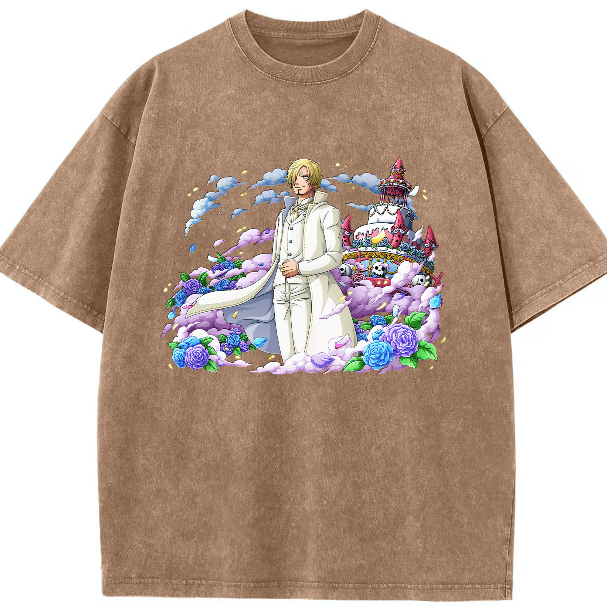 ワンピース サンジ ONE PIECE Sanji 綿100% ヴィンテージ風 半袖Tシャツ（フロントプリント）