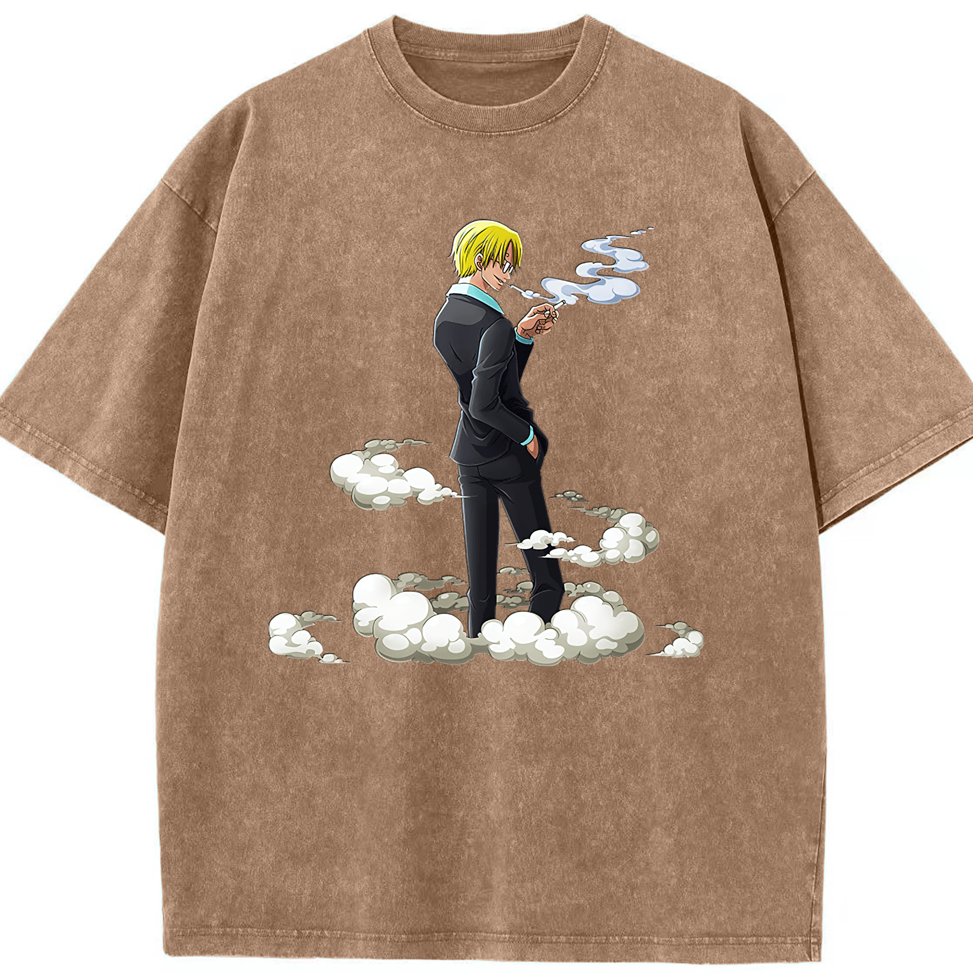 （画像用） ワンピース サンジ ONE PIECE Sanji 綿100% ヴィンテージ風 半袖Tシャツ（フロントプリント）