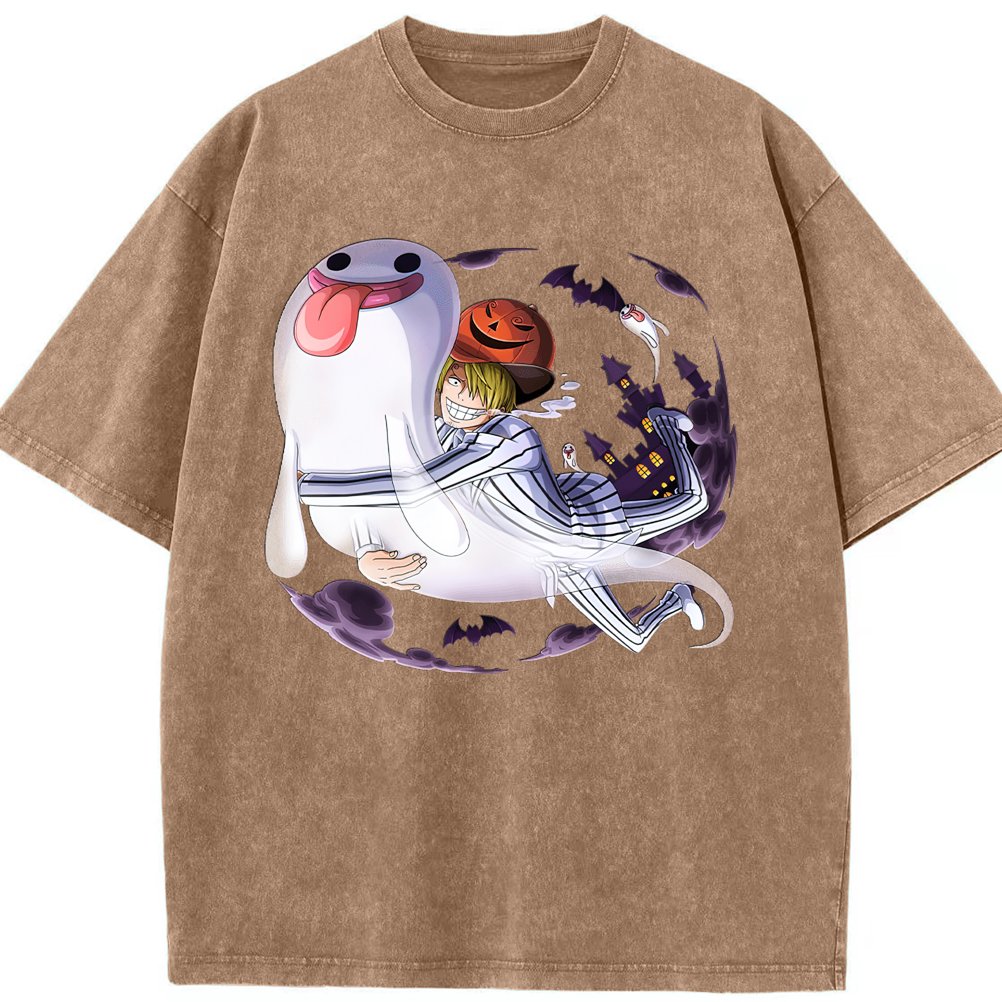 （画像用） ワンピース サンジ ONE PIECE Sanji 綿100% ヴィンテージ風 半袖Tシャツ（フロントプリント）