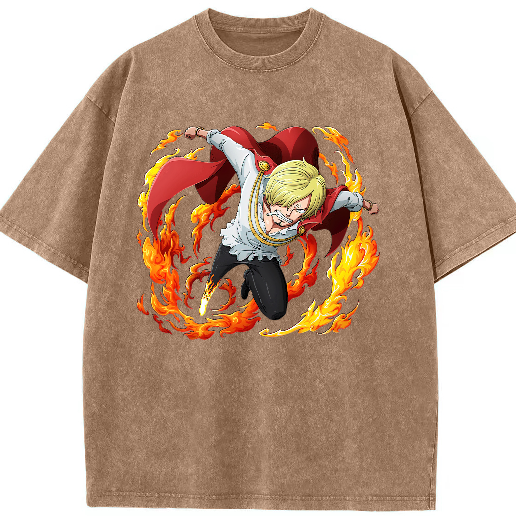ワンピース サンジ ONE PIECE Sanji 綿100% ヴィンテージ風 半袖Tシャツ（フロントプリント）