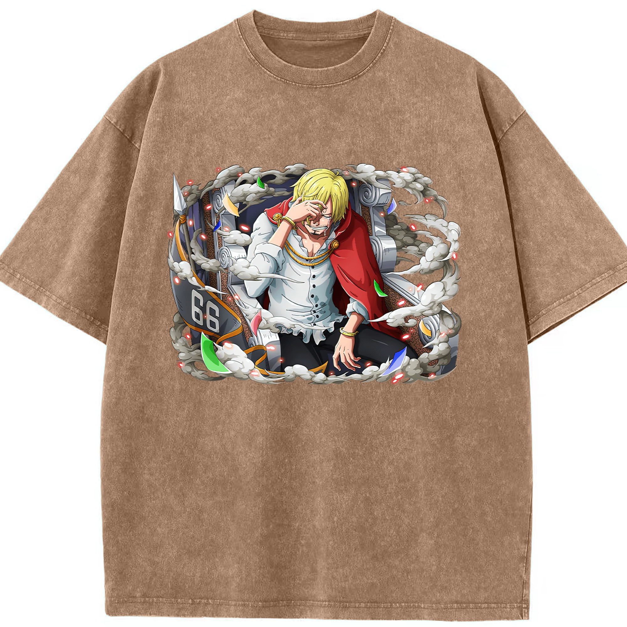 ワンピース サンジ ONE PIECE Sanji 綿100% ヴィンテージ風 半袖Tシャツ（フロントプリント）