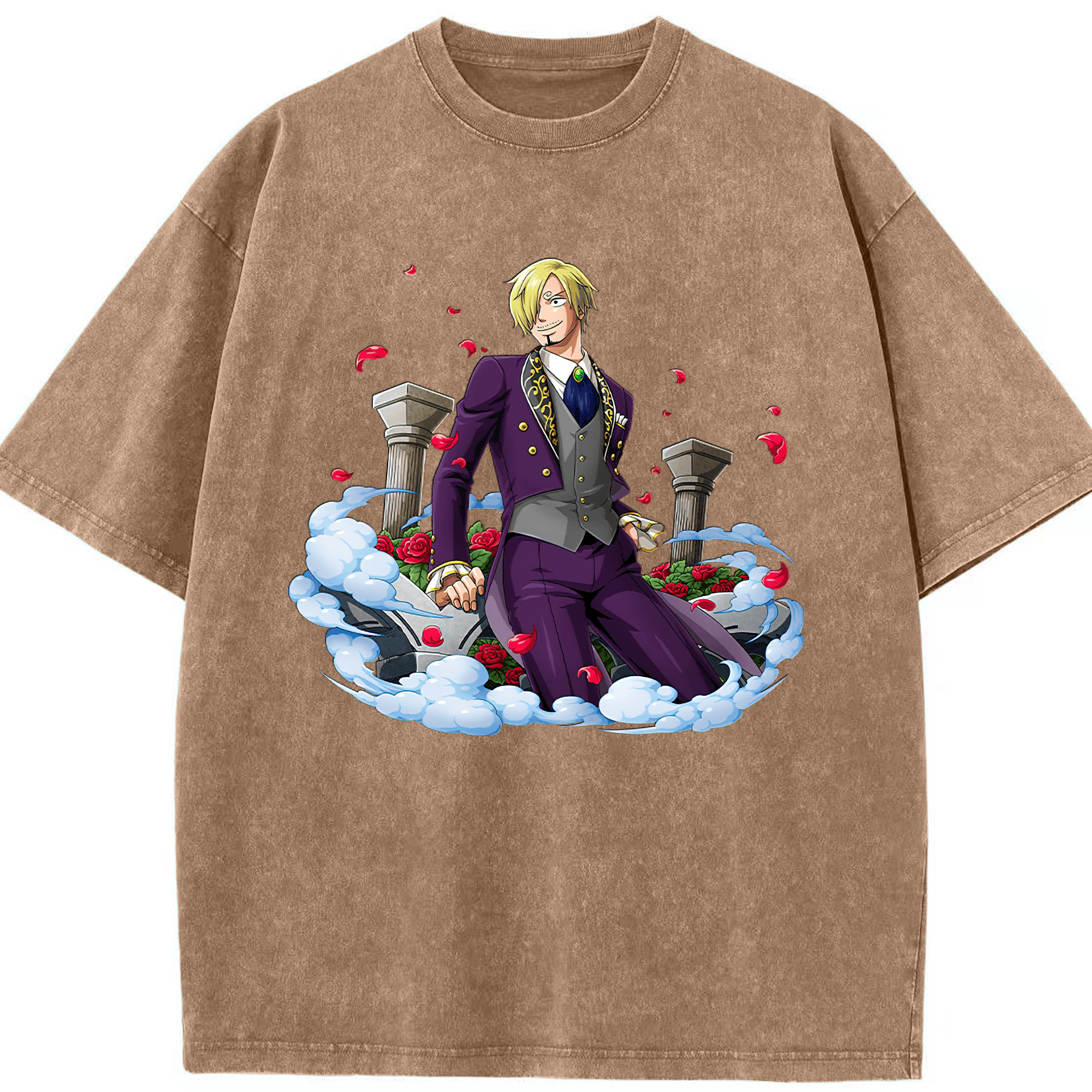 ワンピース サンジ ONE PIECE Sanji 綿100% ヴィンテージ風 半袖Tシャツ（フロントプリント）