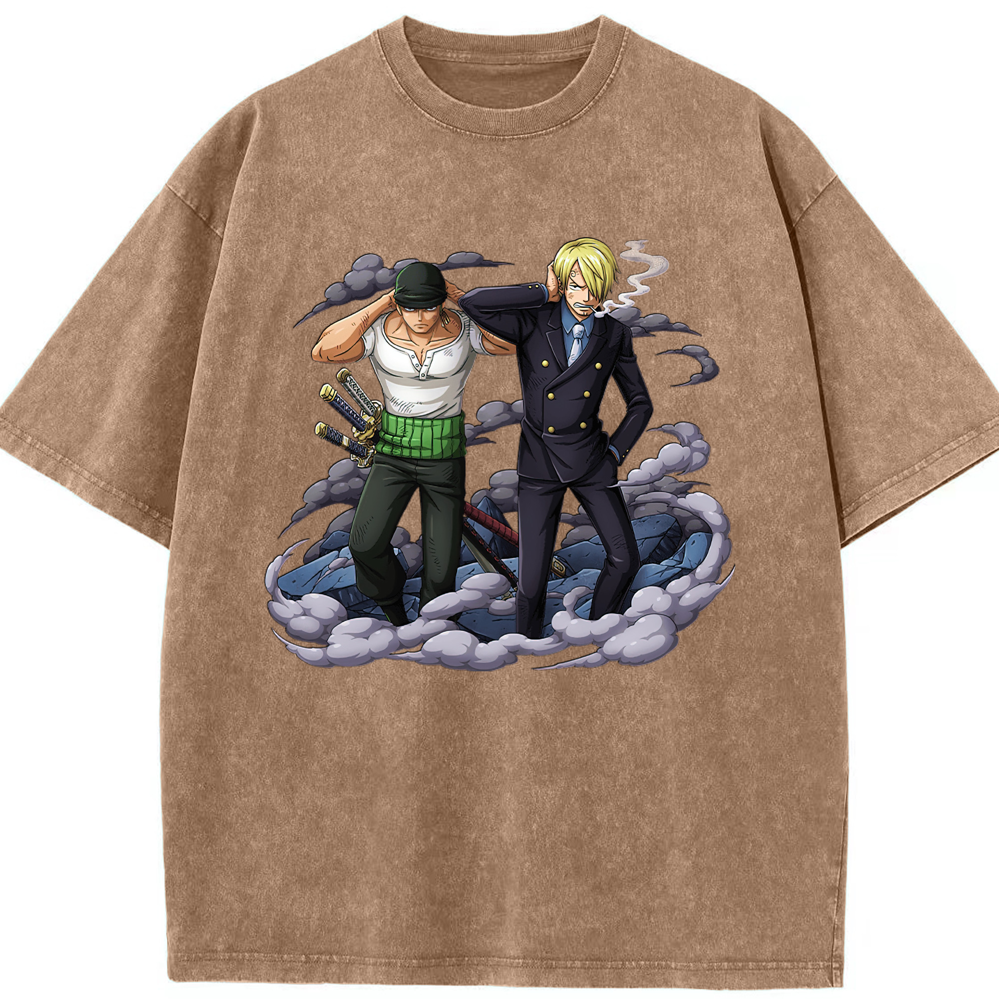 ワンピース サンジ ONE PIECE Sanji 綿100% ヴィンテージ風 半袖Tシャツ（フロントプリント）