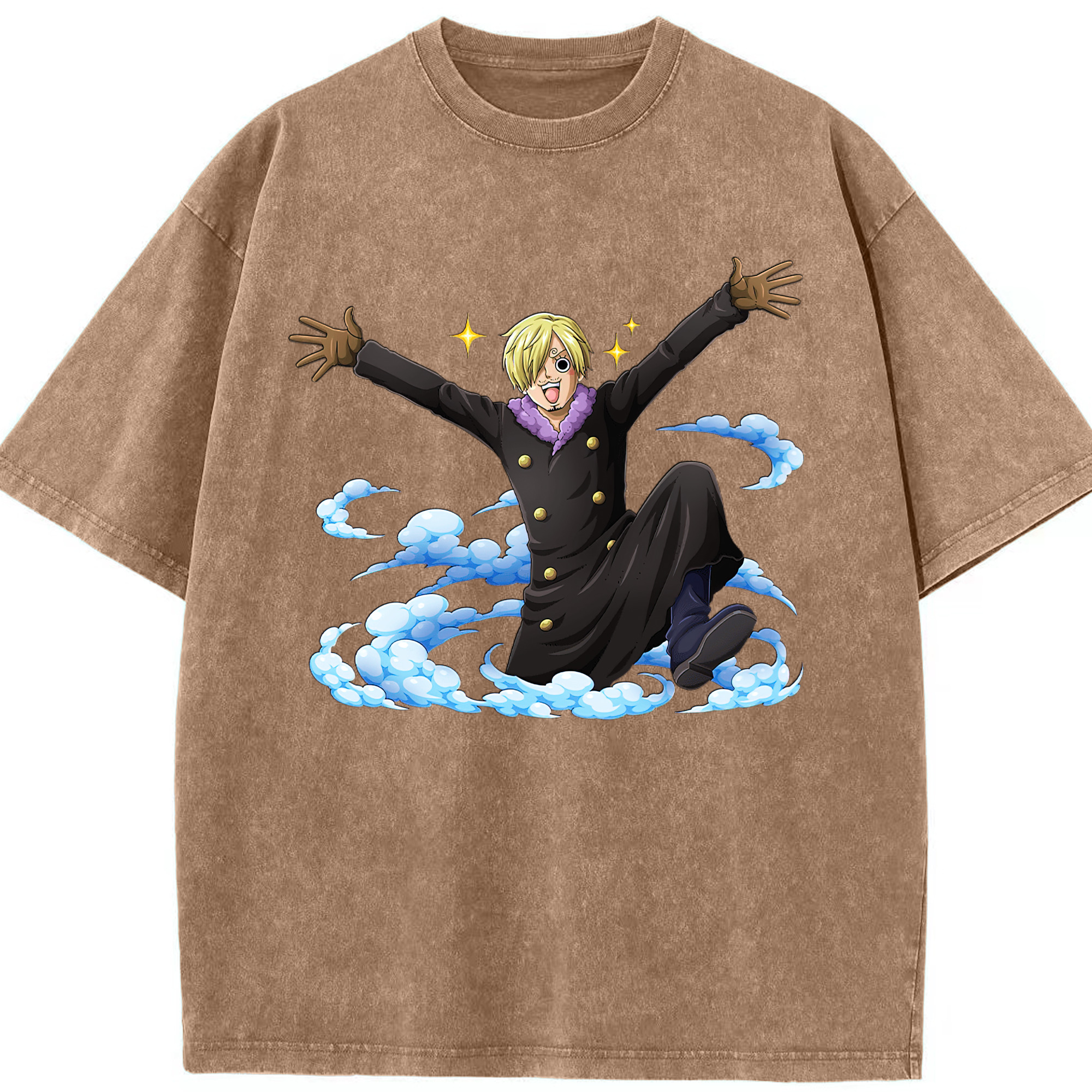 ワンピース サンジ ONE PIECE Sanji 綿100% ヴィンテージ風 半袖Tシャツ（フロントプリント）