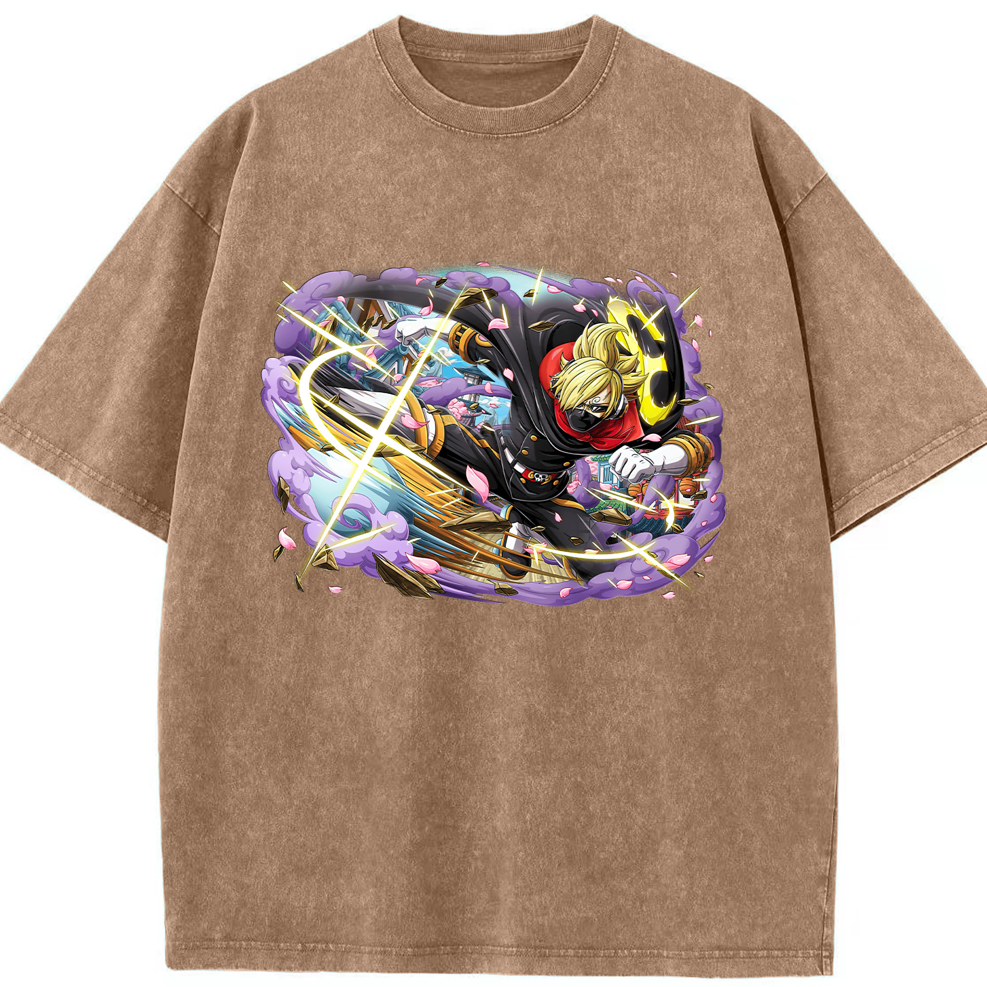 ワンピース サンジ ONE PIECE Sanji 綿100% ヴィンテージ風 半袖Tシャツ（フロントプリント）